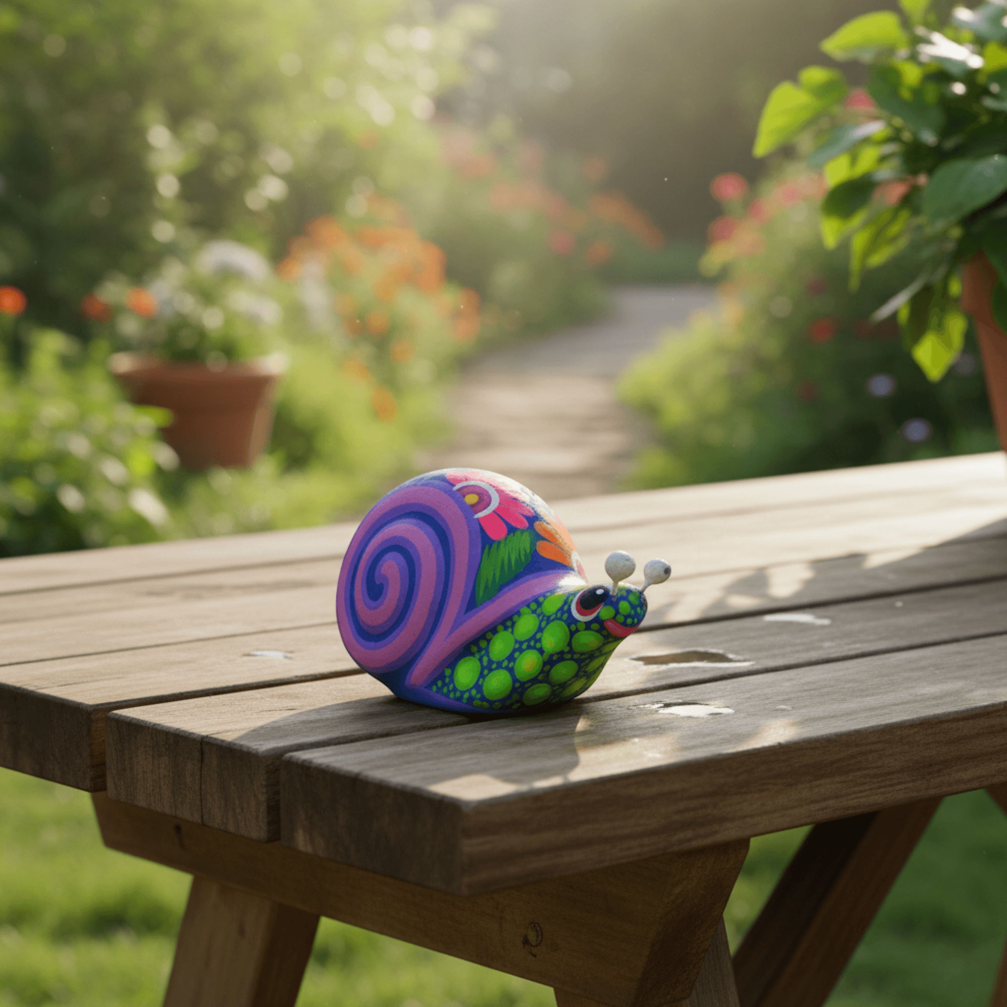 Alebrije Snail Figurine | Colorful Hand-Painted Design