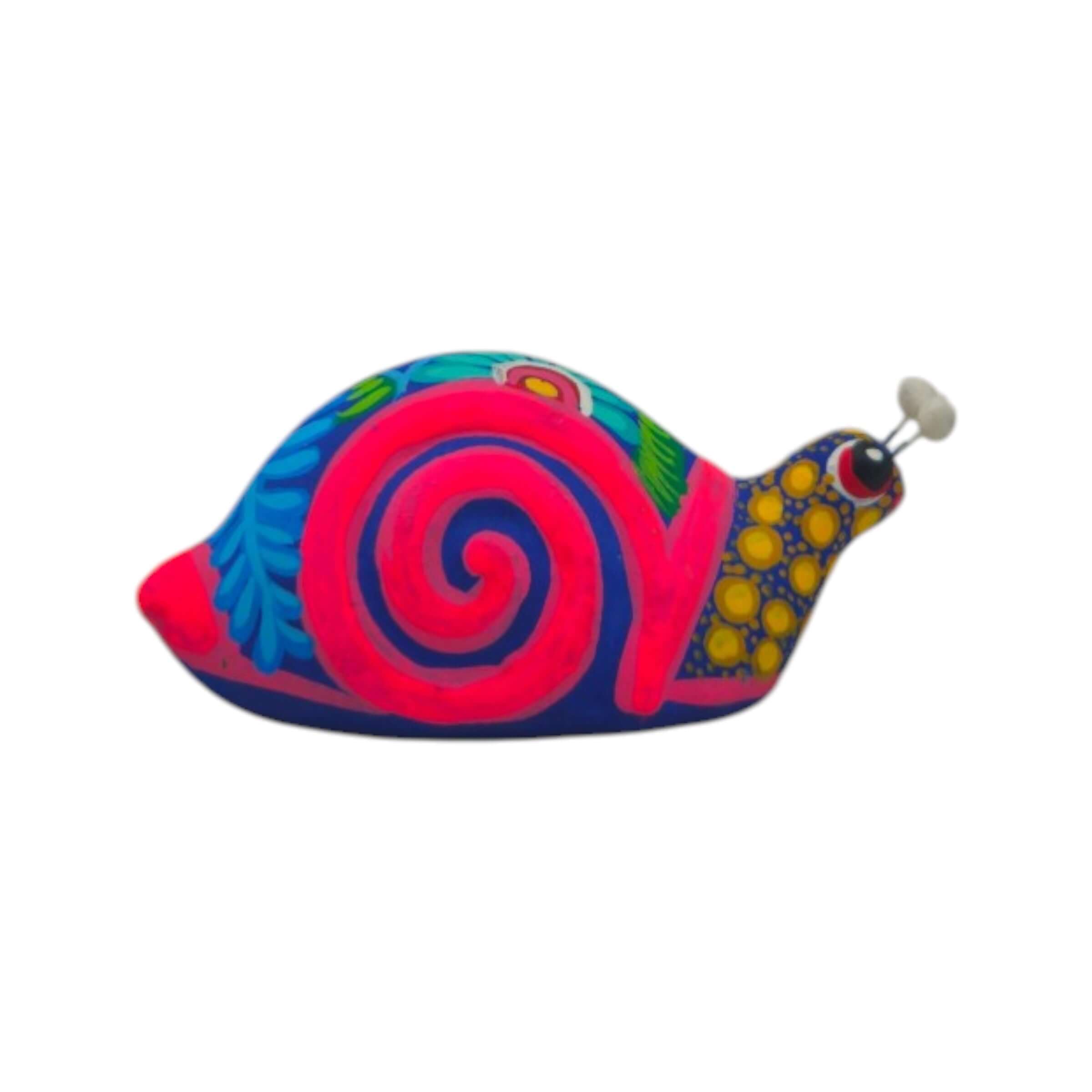 Alebrije Snail Figurine | Colorful Hand-Painted Design