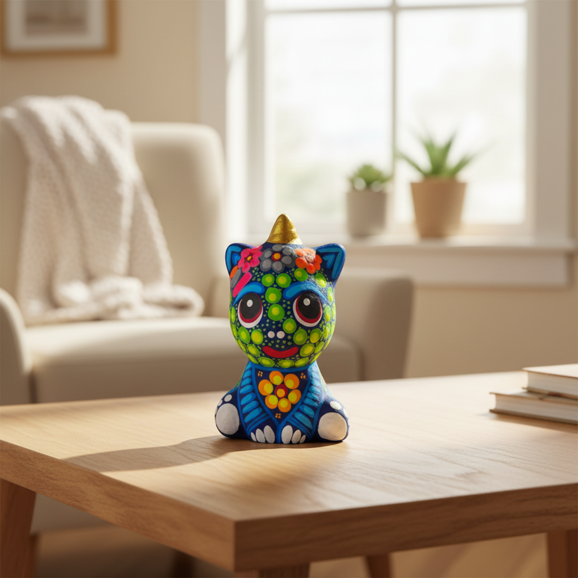 Alebrije Unicorn Figurine | Hand-Painted Mexican Folk Art