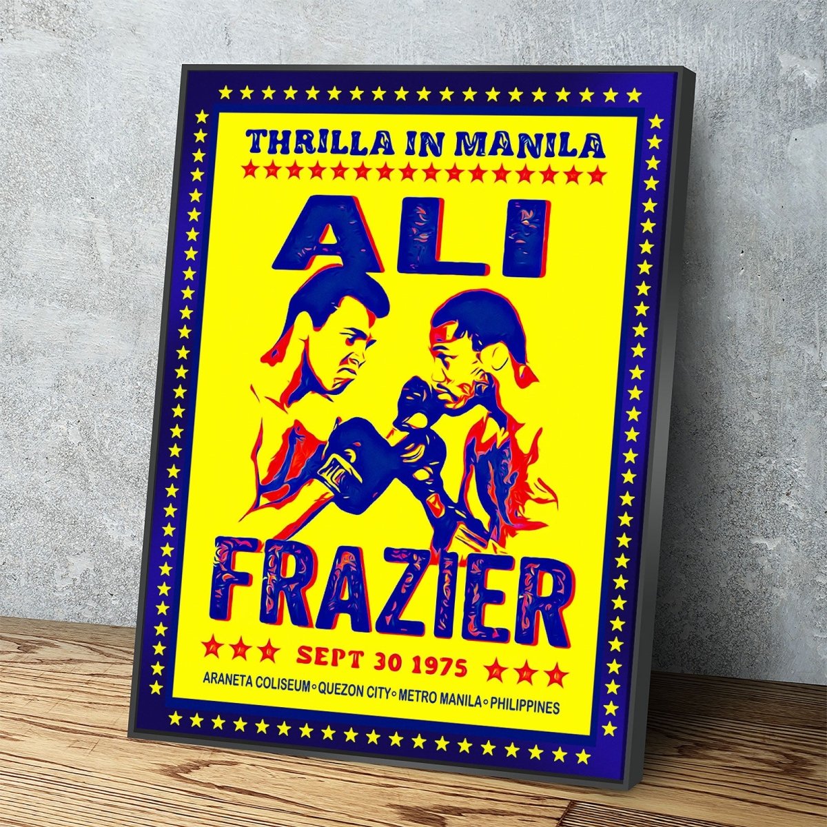 Ali Frazier Fight Night Canvas Wall Art, Thrilla In Manila