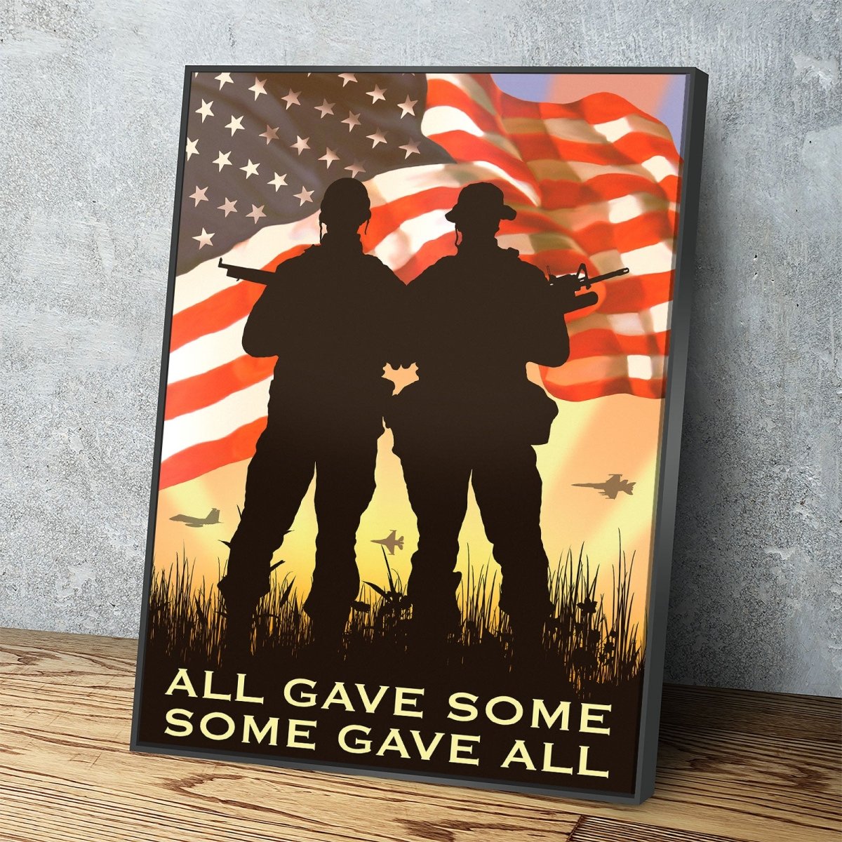All Gave Some Some Gave All Canvas Wall Art, American Flag, Veteran Decor