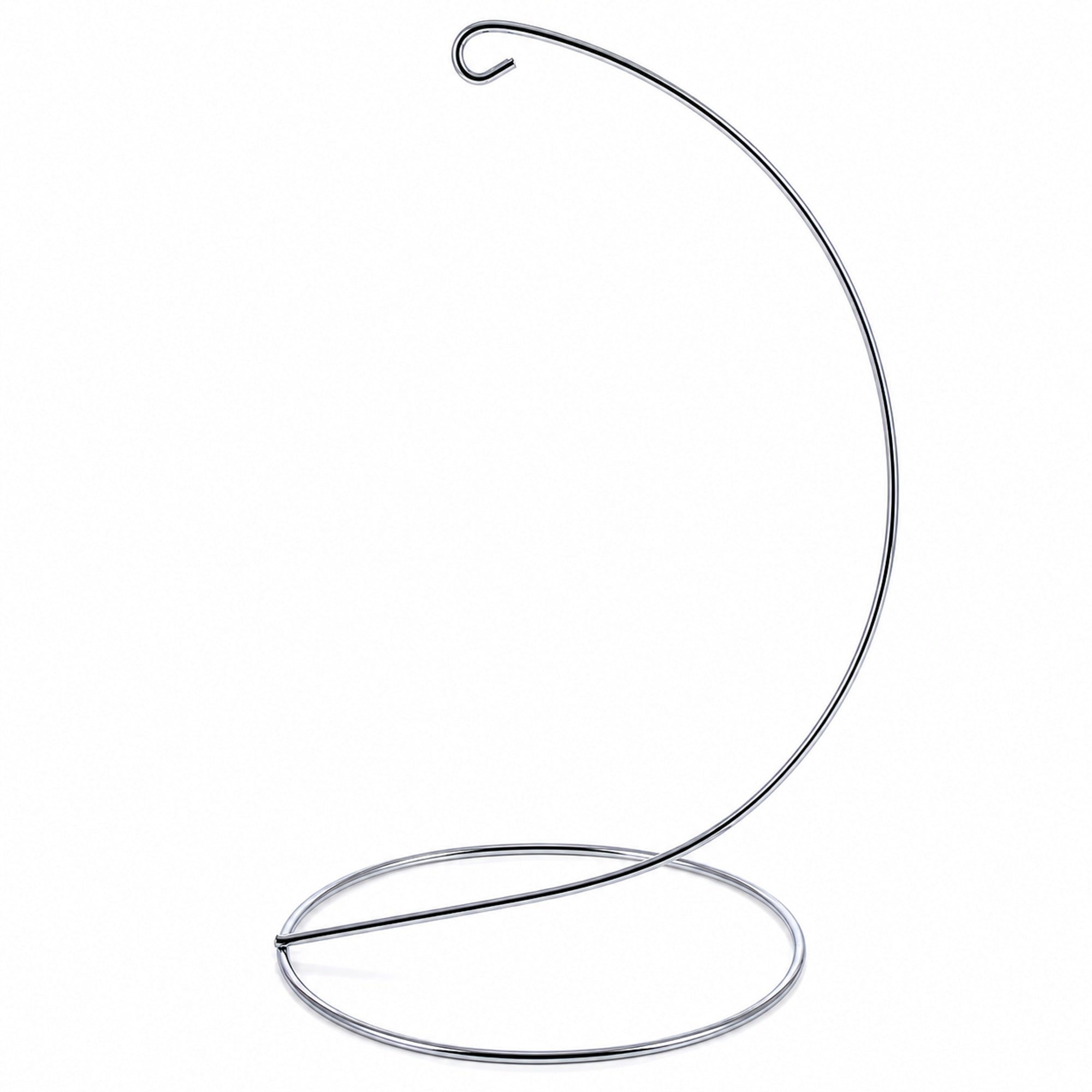 Open Frame Silver Metal Ornament Display Stand 9.2 Inches