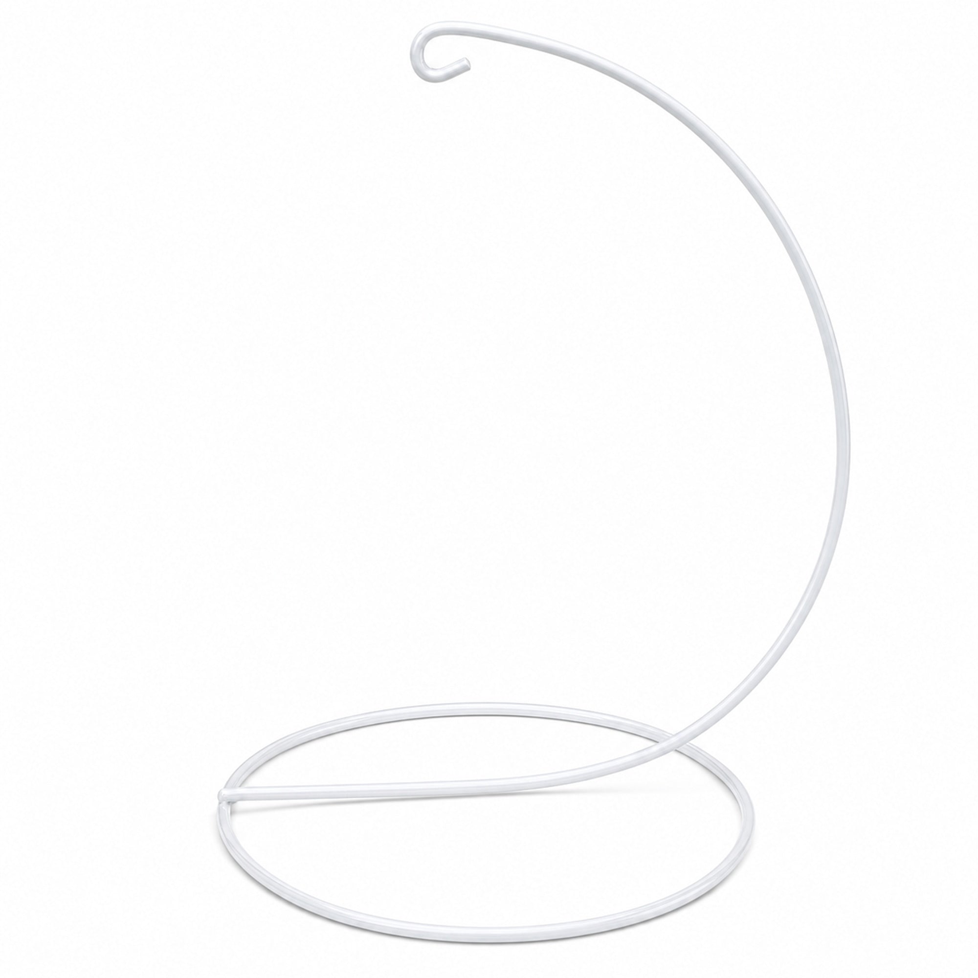 Open Frame White Painted Metal Ornament Display Stand 9.2 Inches