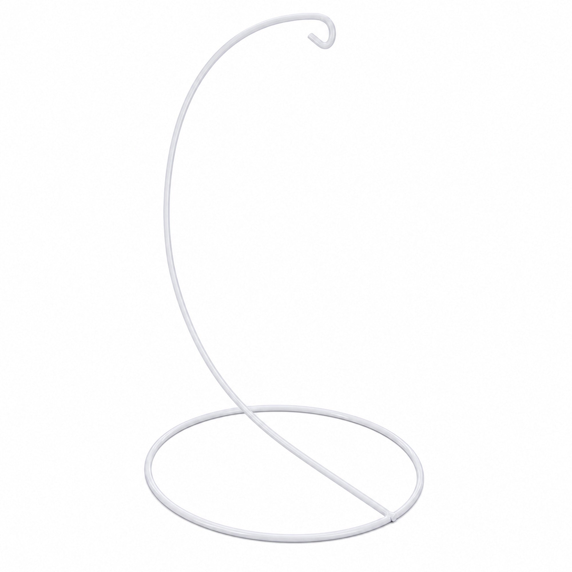 Open Frame White Painted Metal Ornament Display Stand 9.2 Inches