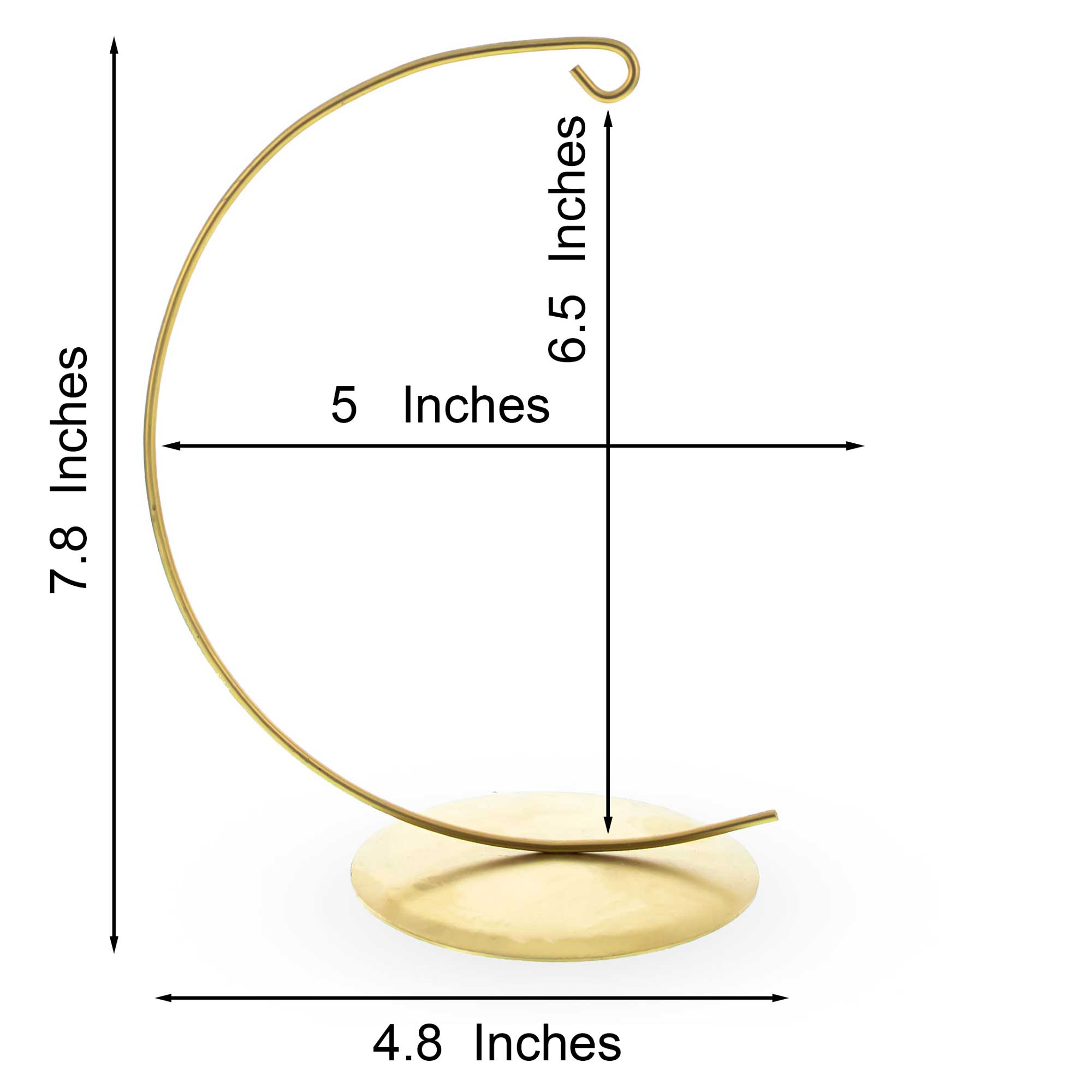 Solid Round Base Gold Metal Ornament Display Stand 7.8 Inches