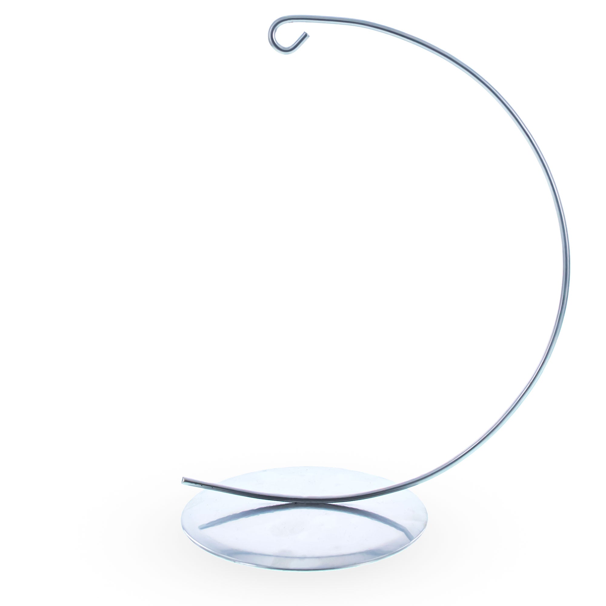 Solid Round Base Silver Metal Ornament Display Stand 7.8 Inches