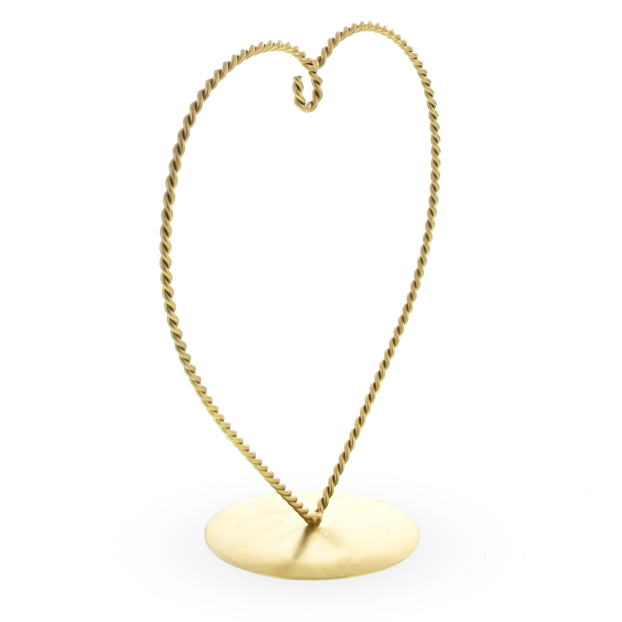 Heart-Shaped Twisted Gold Metal Ornament Display Stand 6.2 Inches