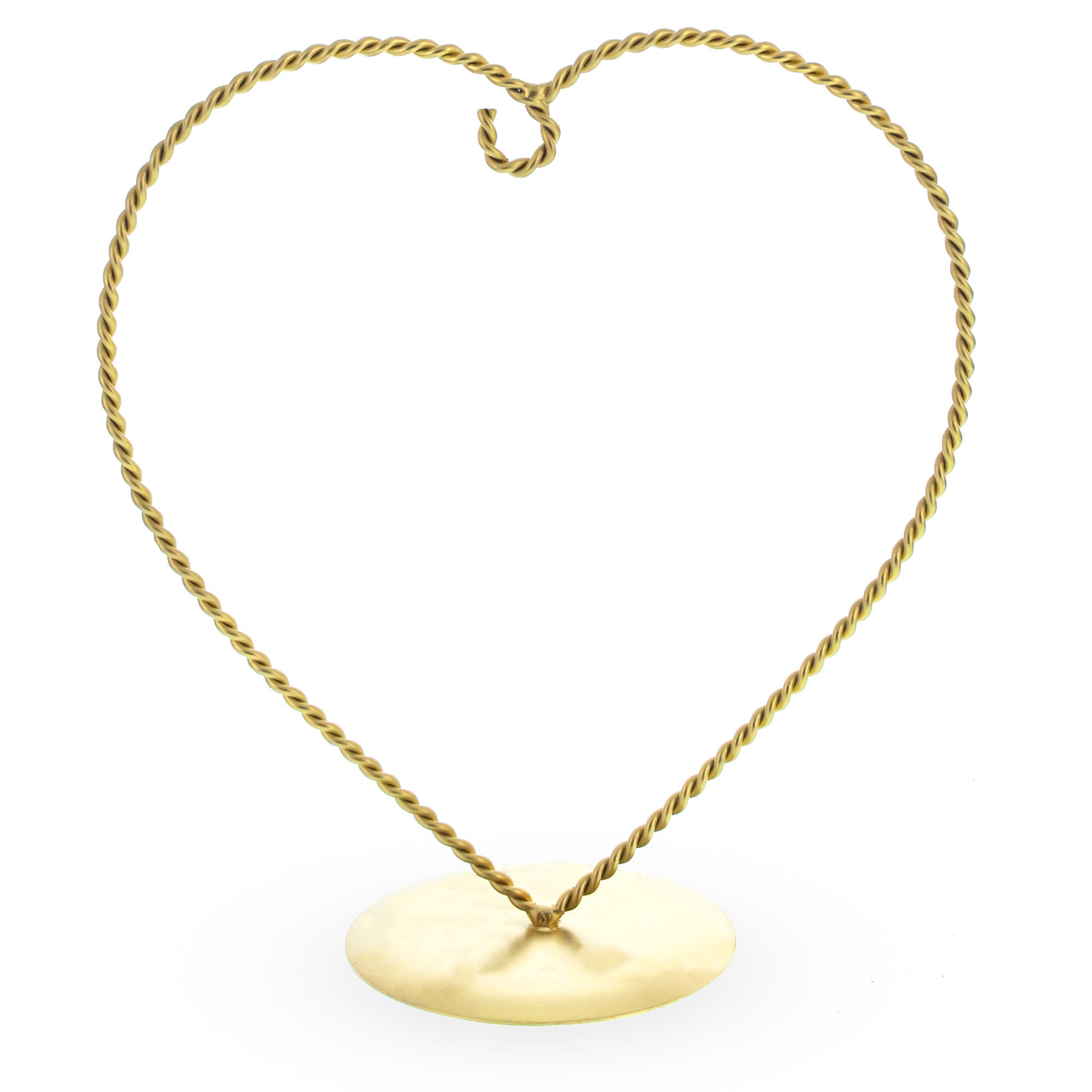 Heart-Shaped Twisted Gold Metal Ornament Display Stand 6.2 Inches