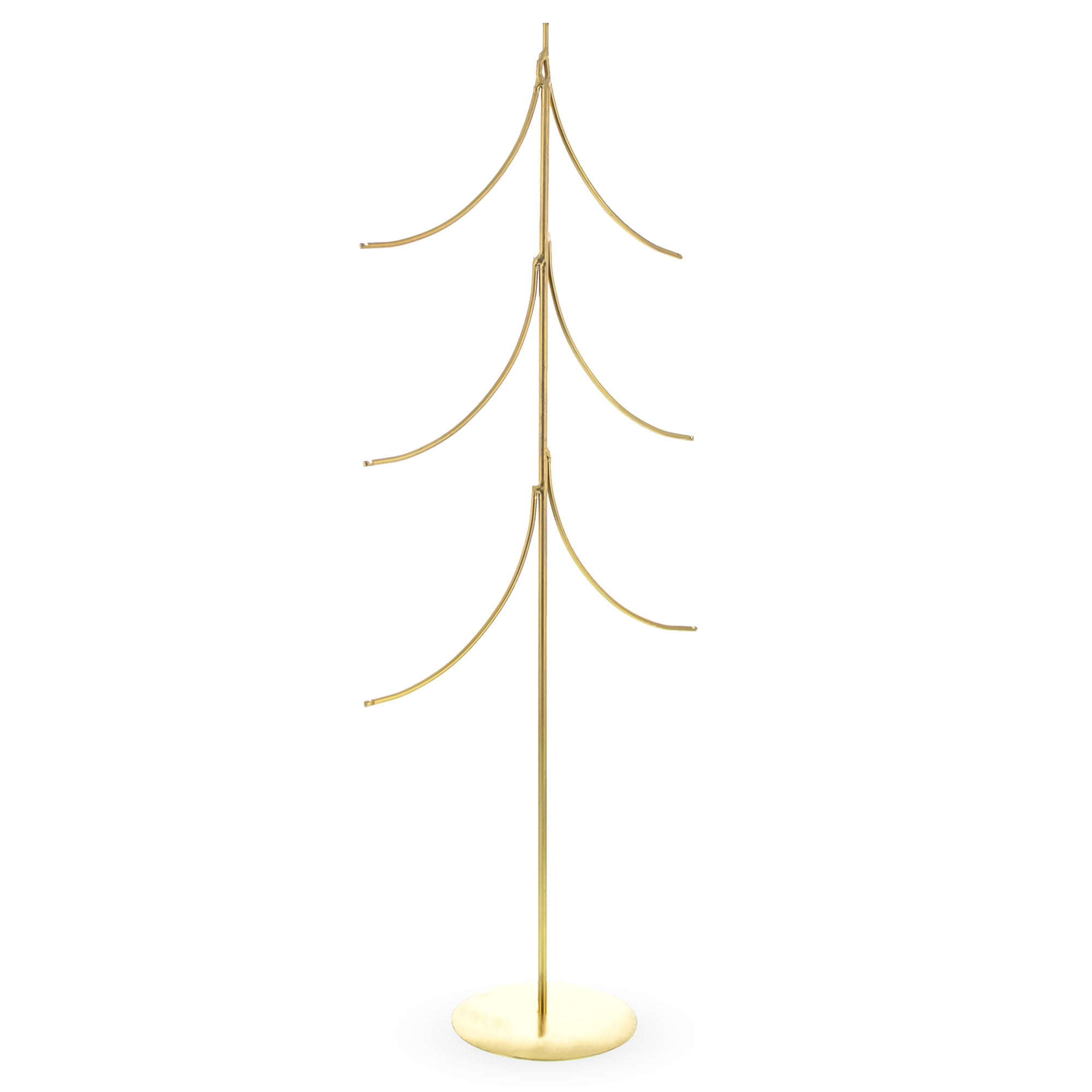 6-Arm Tiered Tree Gold Metal Ornament Display Stand 14 Inches