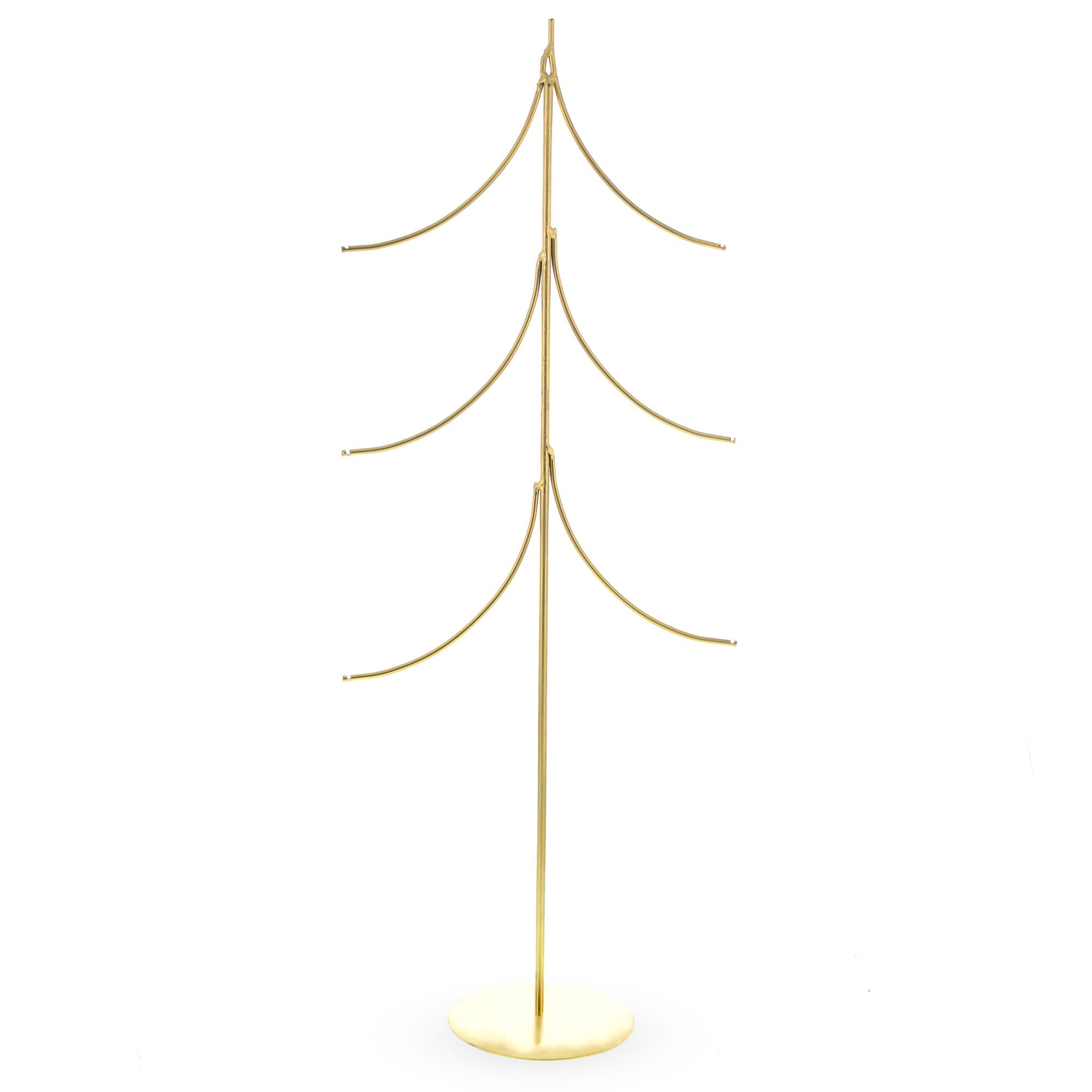 6-Arm Tiered Tree Gold Metal Ornament Display Stand 14 Inches