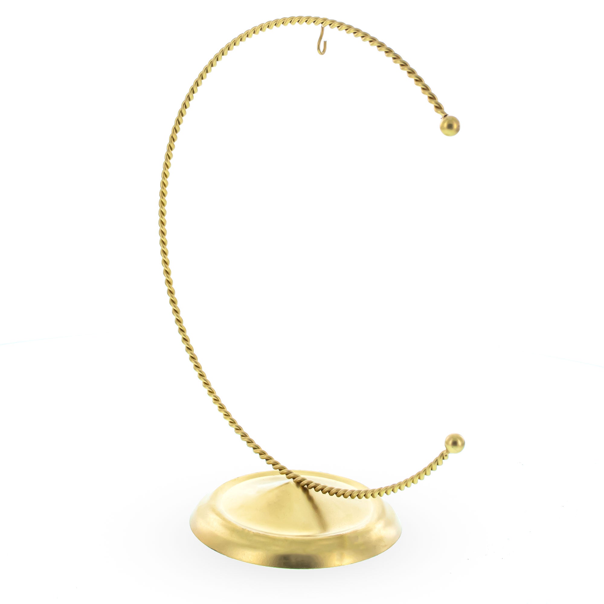Crescent Moon Twisted Gold Metal Ornament Display Stand 9 Inches (Poland)