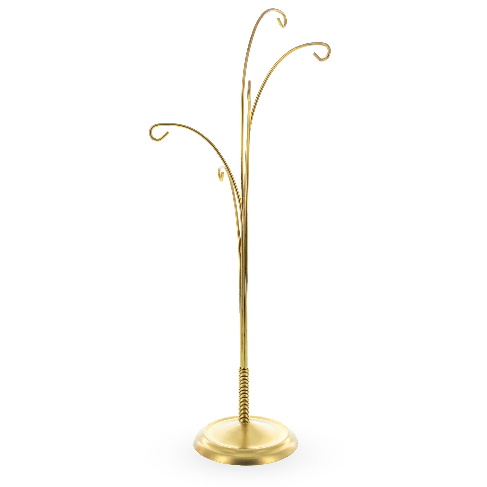 5-Arm Scroll Tree Branches Gold Metal Ornament Display Stand 14.5 Inches