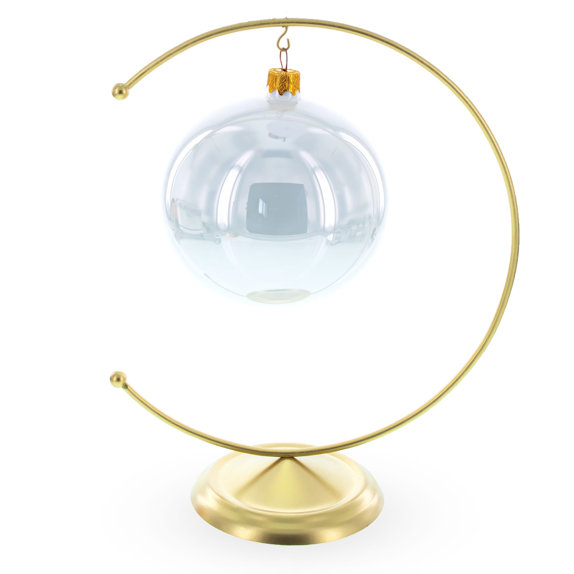 Crescent Moon Gold Metal Ornament Display Stand 8.8 Inches