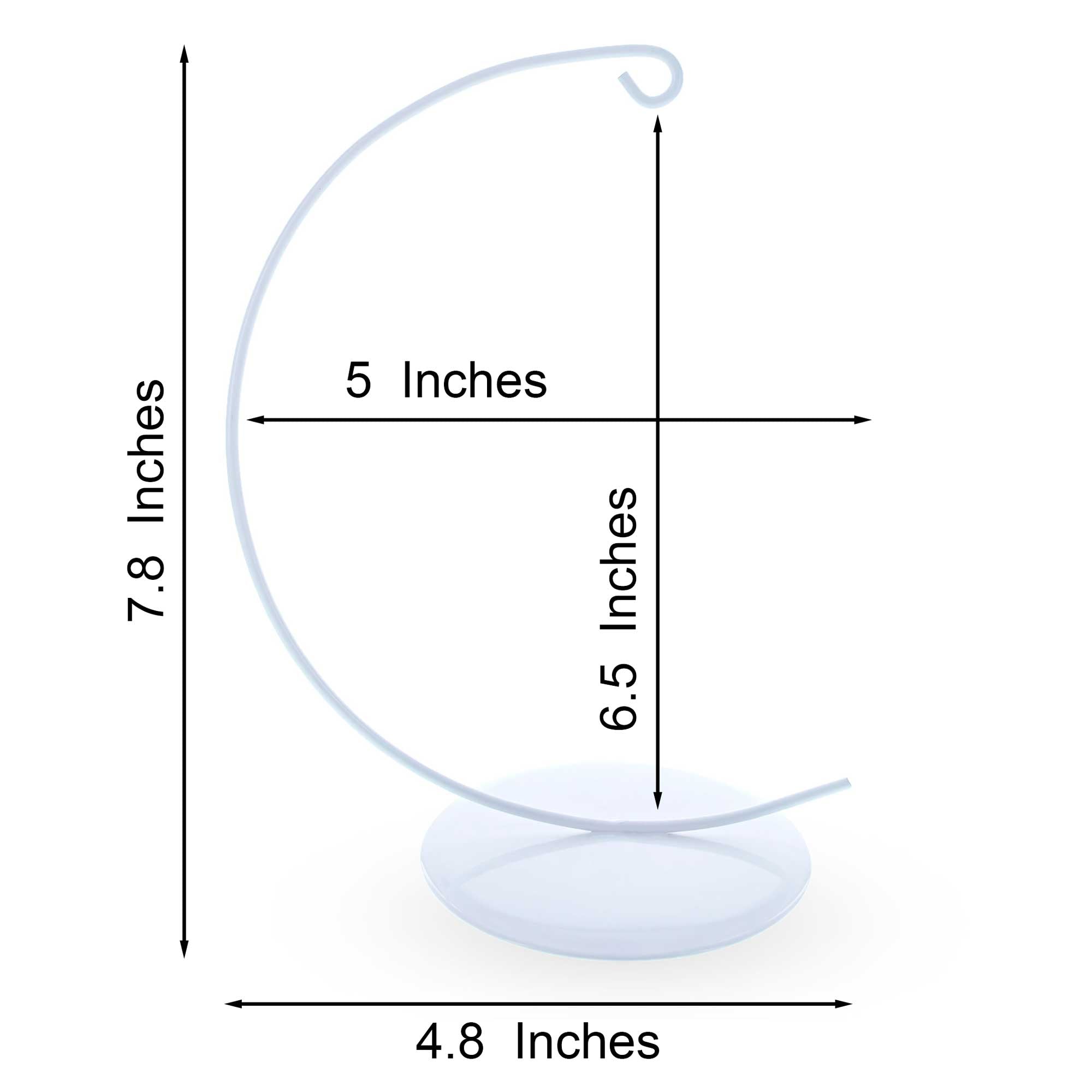 Solid Round Base White Painted Metal Ornament Display Stand 7.8 Inches