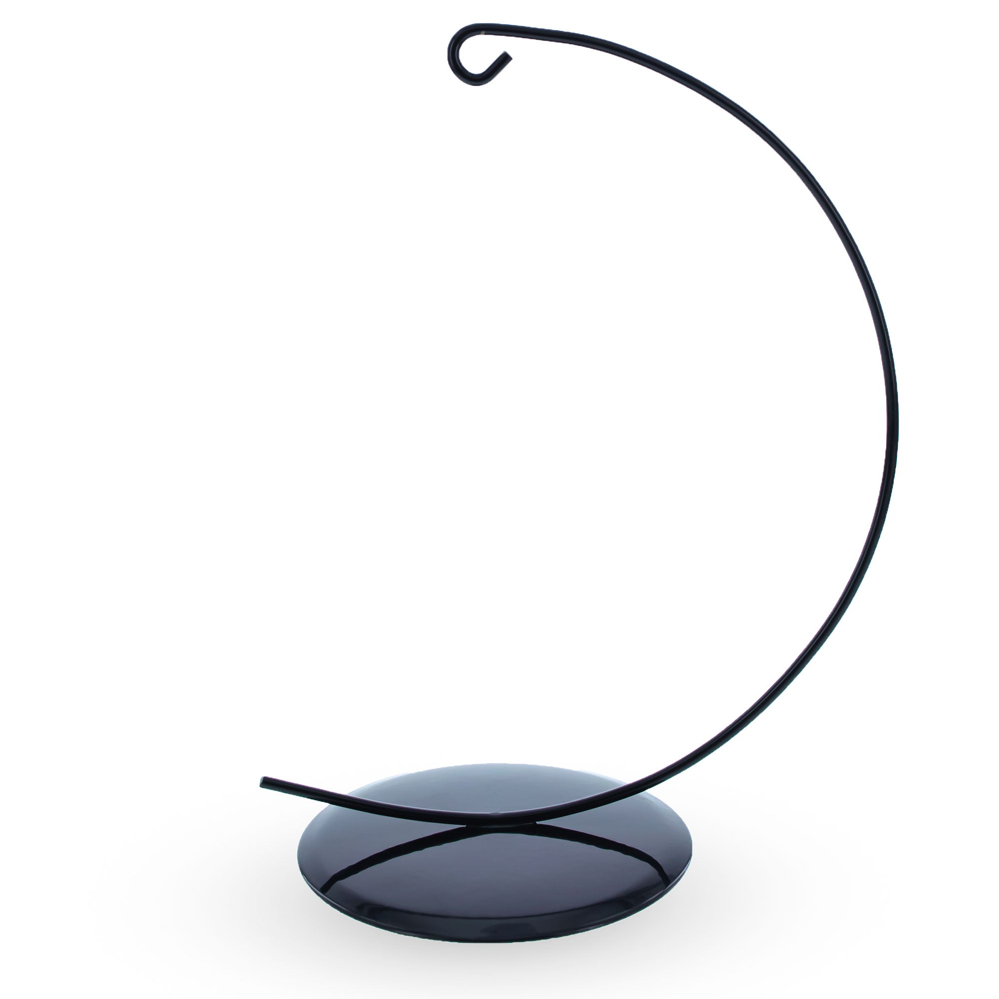 Solid Round Base Black Painted Metal Ornament Display Stand 7.8 Inches