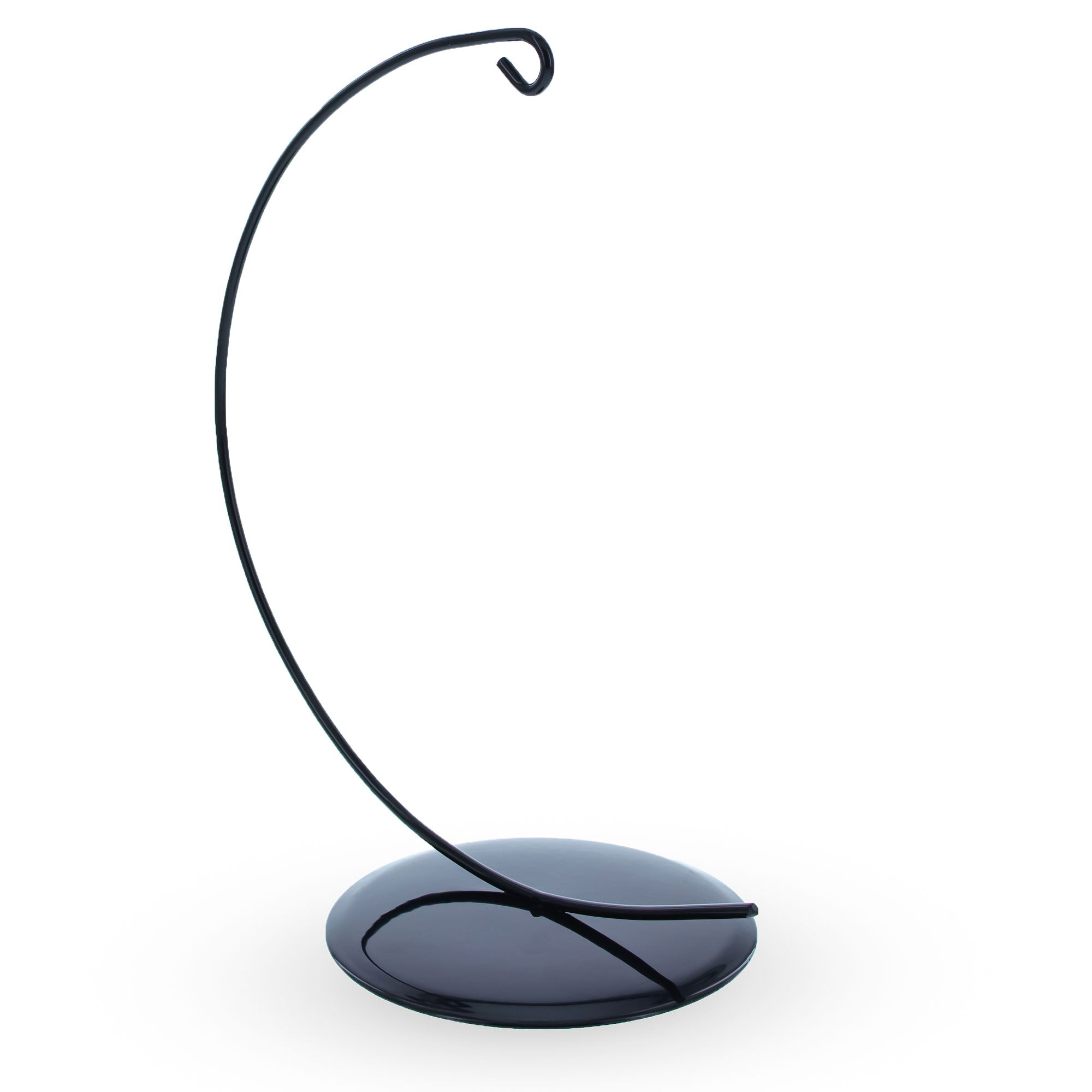 Solid Round Base Black Painted Metal Ornament Display Stand 7.8 Inches