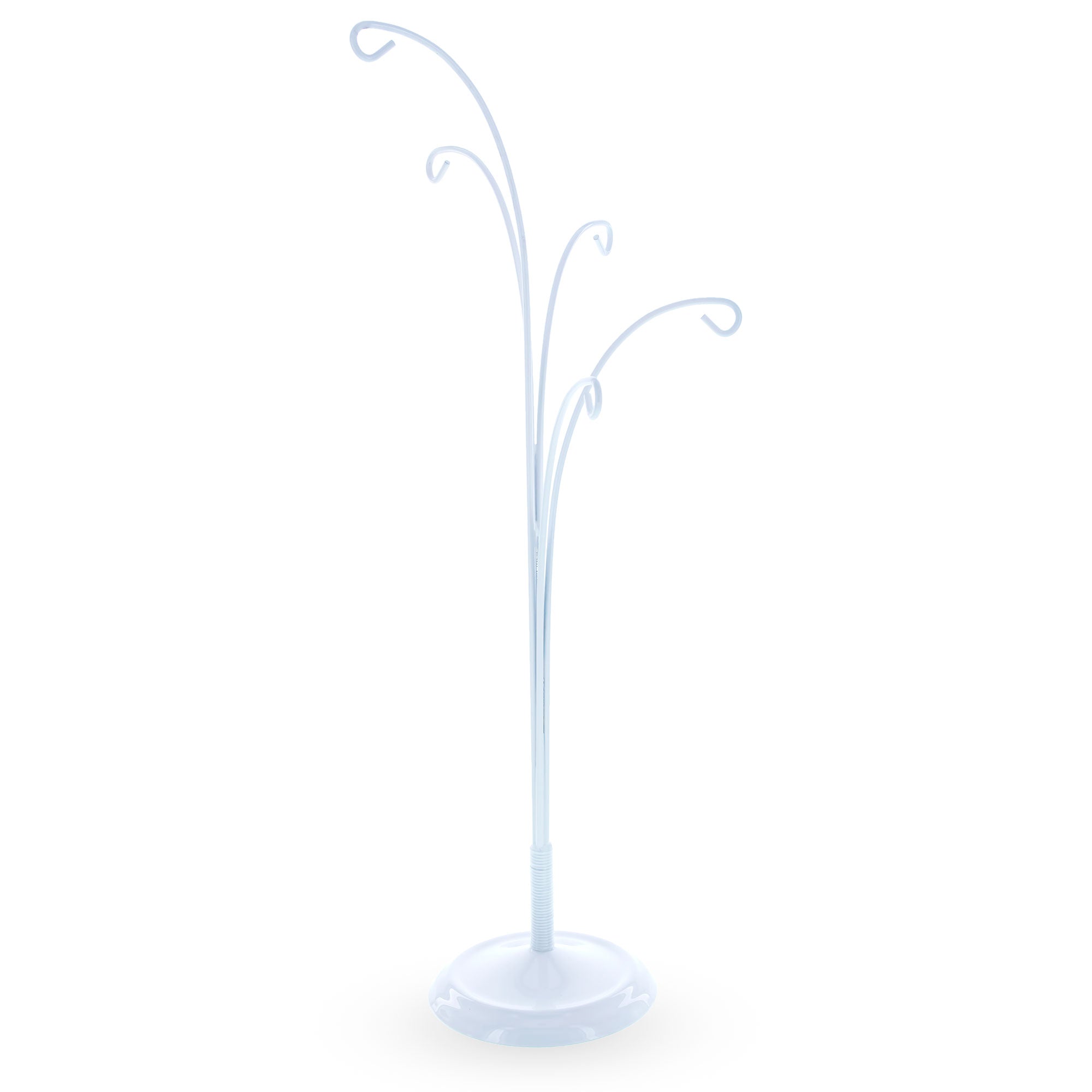 5-Arm Scroll Tree Branches White Painted Metal Ornament Display Stand 14.5 Inches