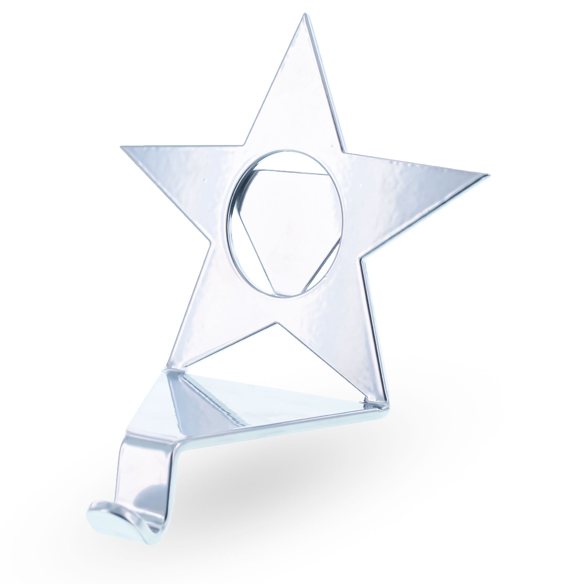 Insert your Picture Star Shape Silver Solid Metal Christmas Stocking Holder