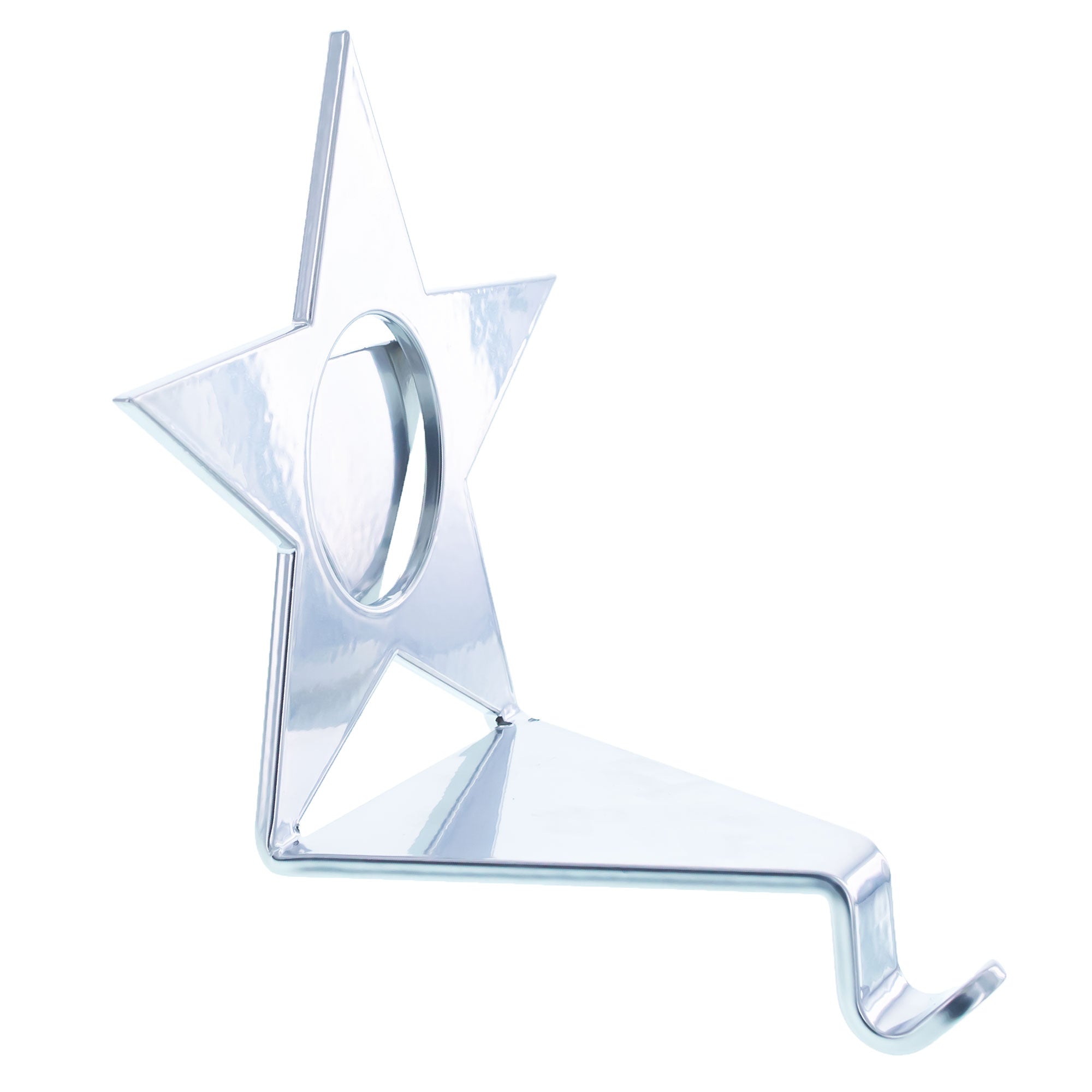 Insert your Picture Star Shape Silver Solid Metal Christmas Stocking Holder