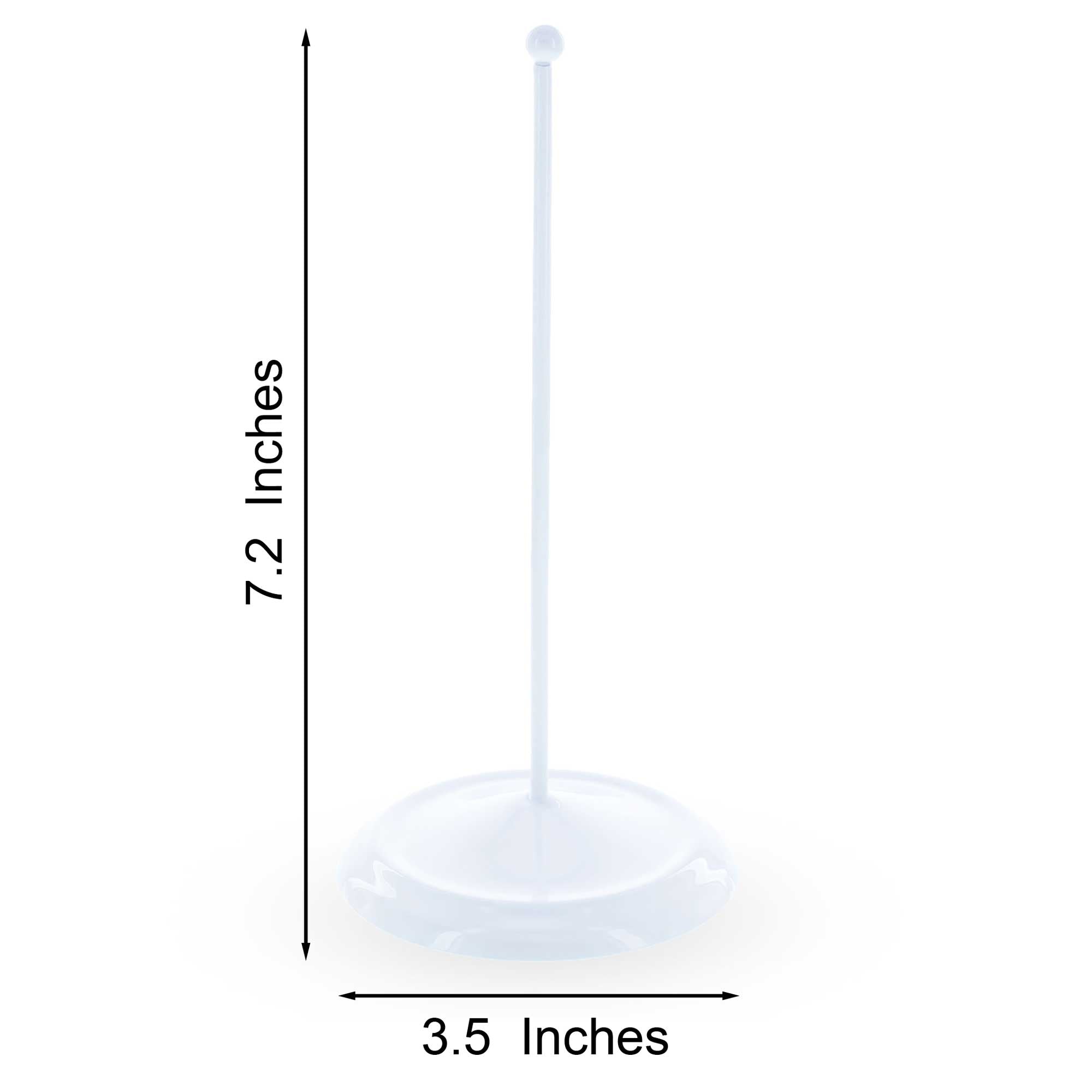 Upright White Metal Christmas Tree Topper Finial Stand Display Stand 7.2 Inches