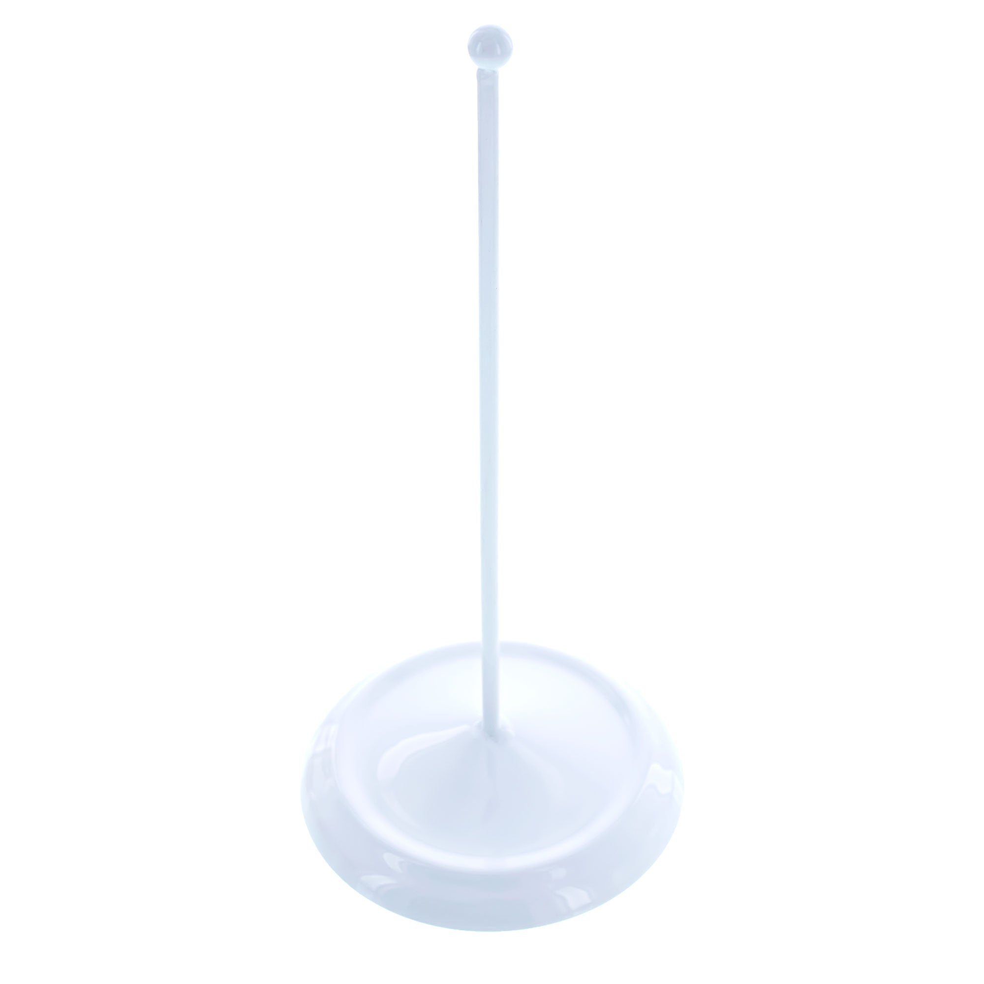 Upright White Metal Christmas Tree Topper Finial Stand Display Stand 7.2 Inches