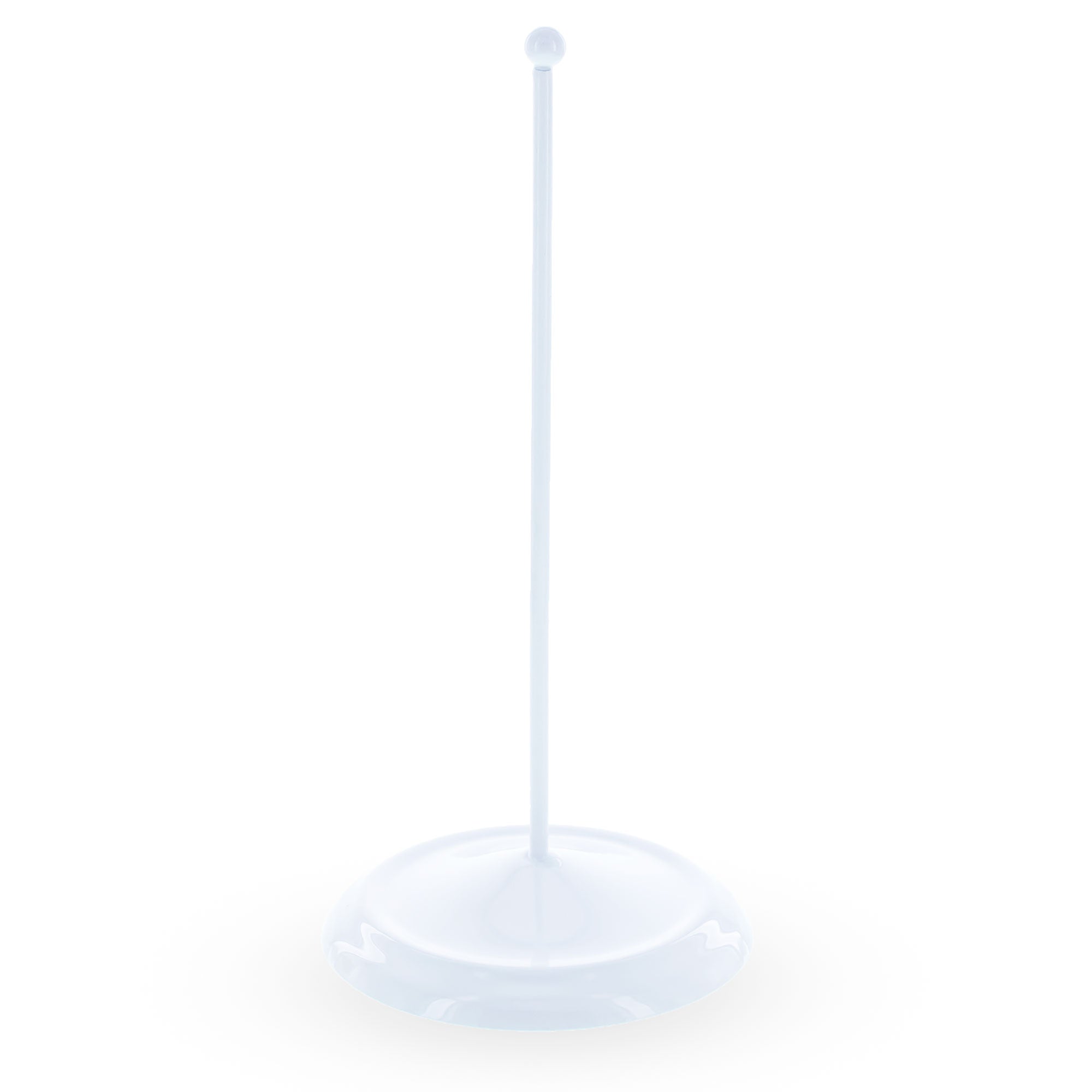 Upright White Metal Christmas Tree Topper Finial Stand Display Stand 7.2 Inches