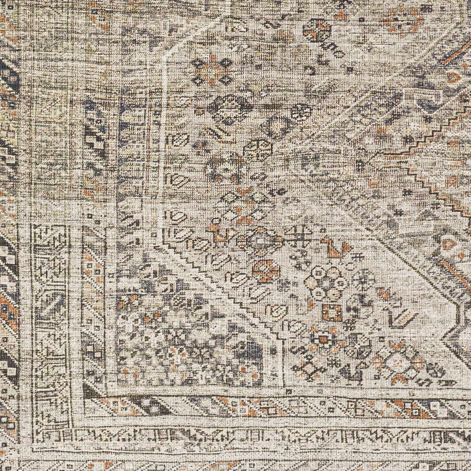 Barny Beige Washable 7ft Runner Rug