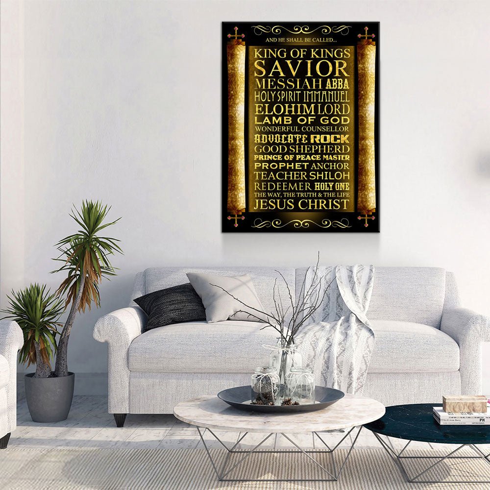 And He Shall Be Called King Of Kings Canvas Wall Art, Religious Decor