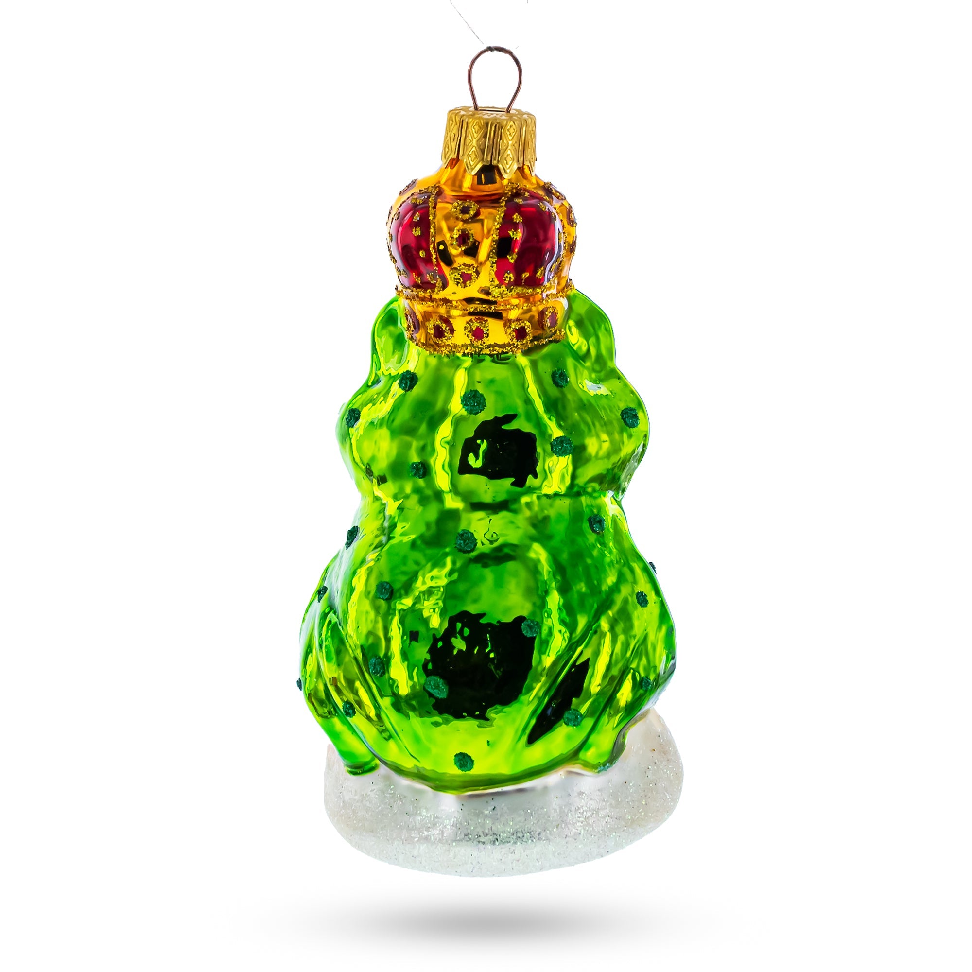Royal Frog Glass Christmas Ornament