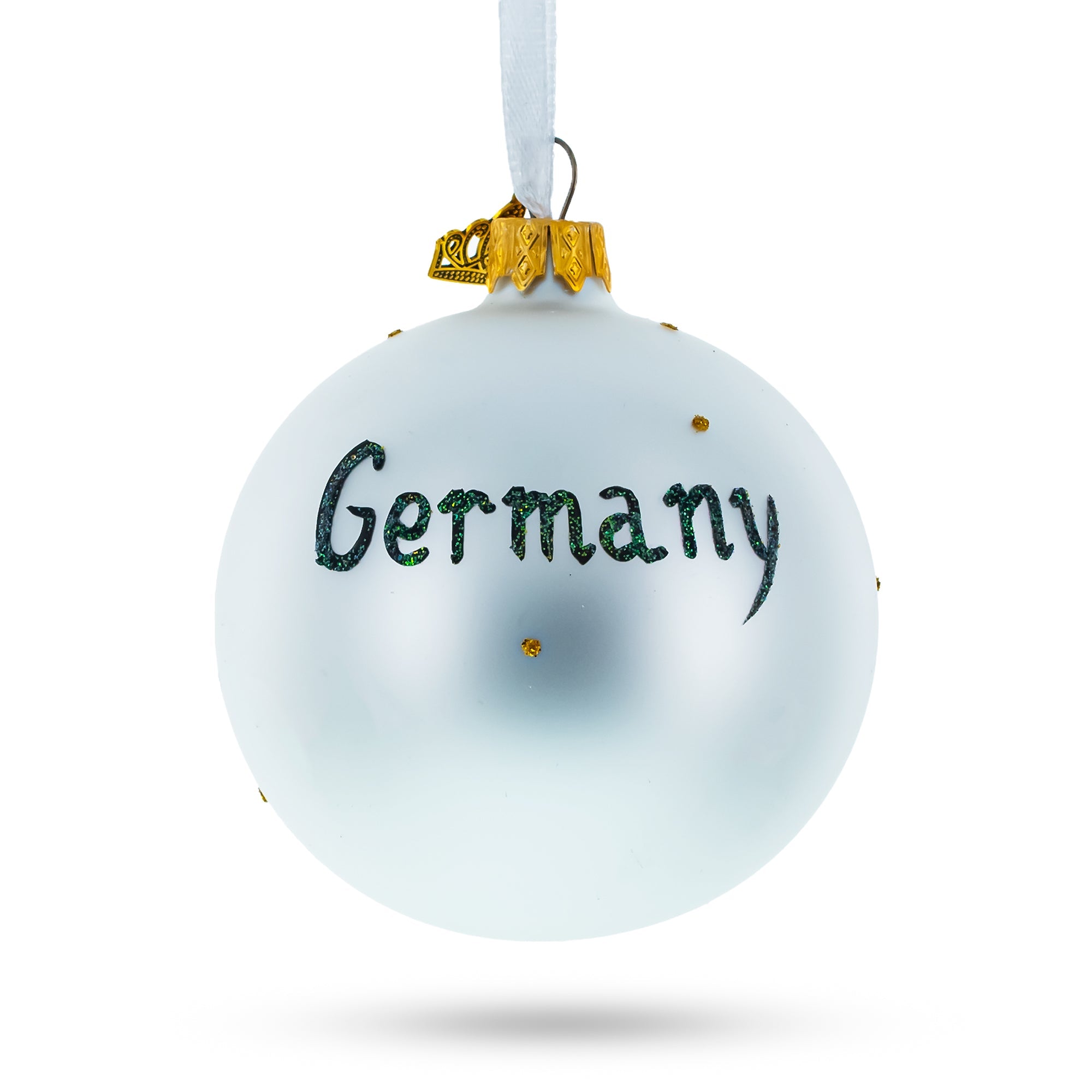 Flag of Germany Glass Ball Christmas Ornament 3.25 Inches