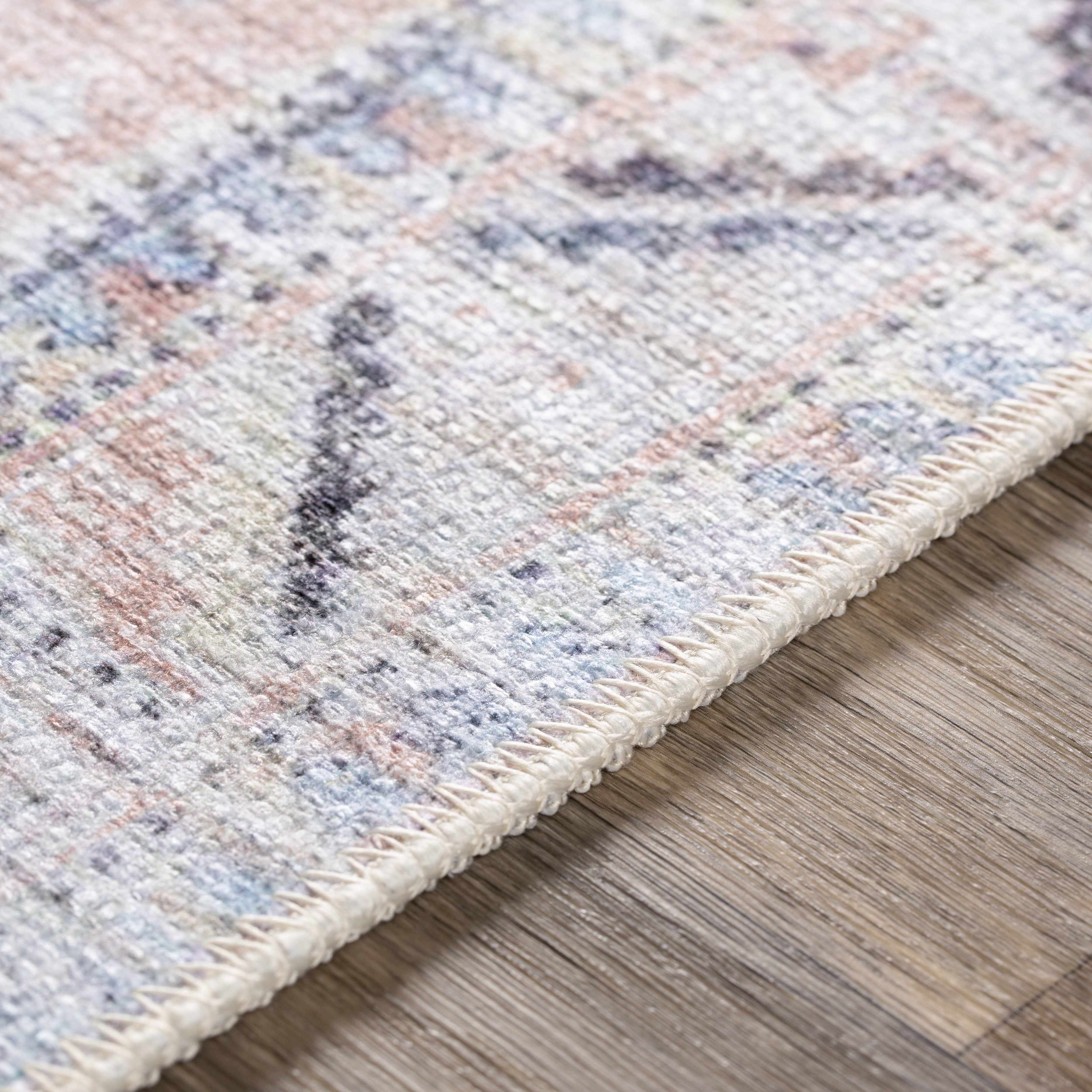 Morcott Peach Washable Runner Rug
