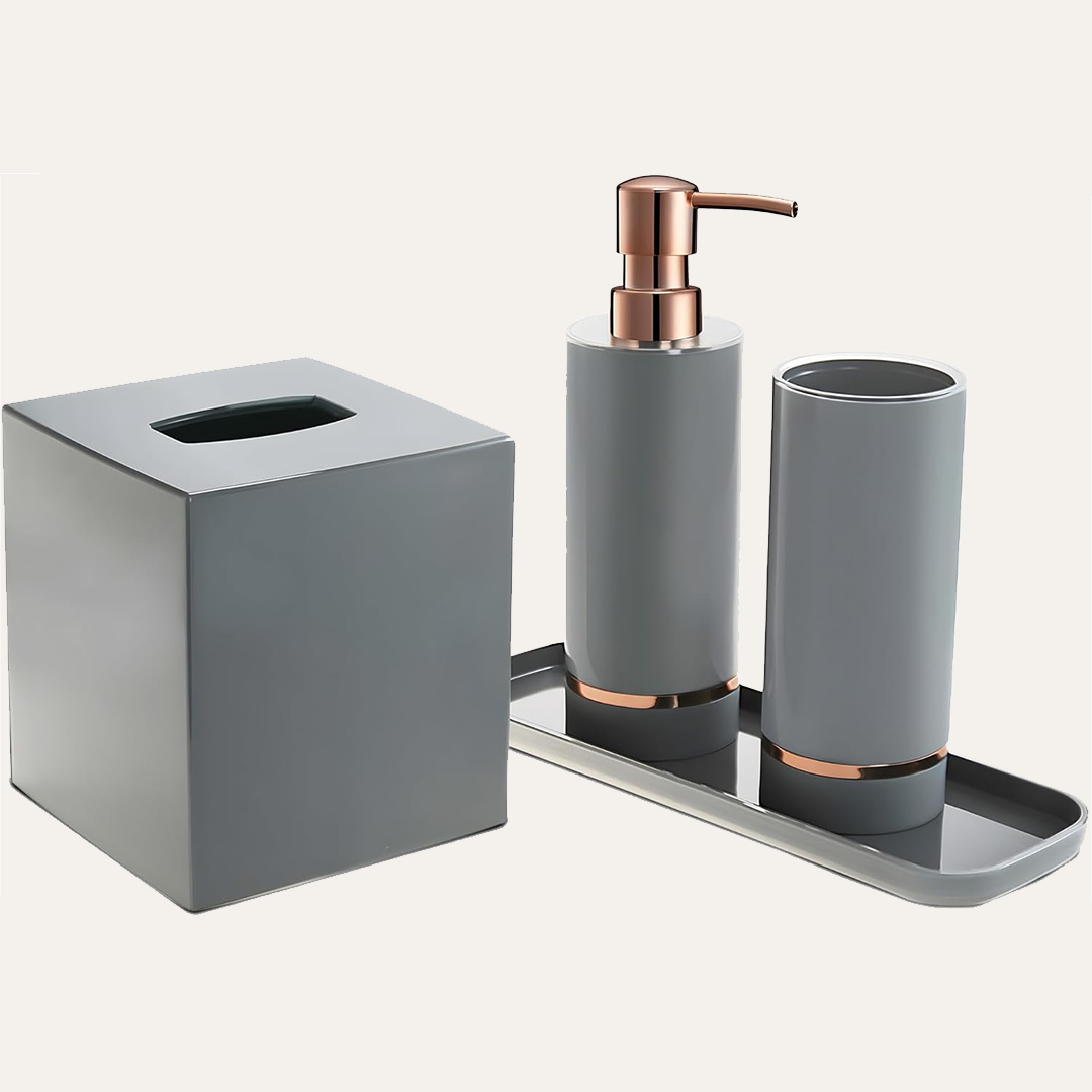 The Elegant Haven Collection – Elegant Modern Bathroom Décor Accessories Set of 4