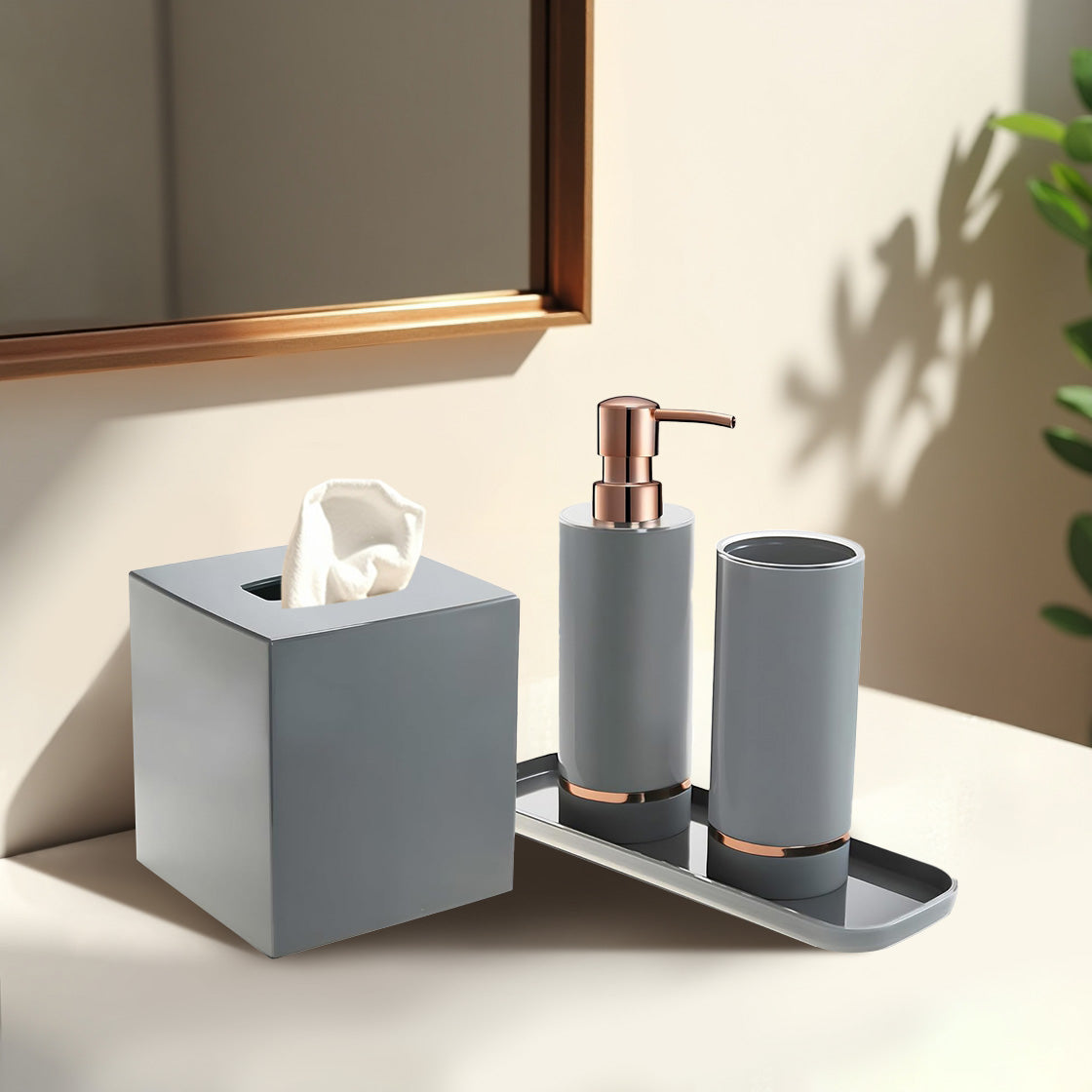 The Elegant Haven Collection – Elegant Modern Bathroom Décor Accessories Set of 4