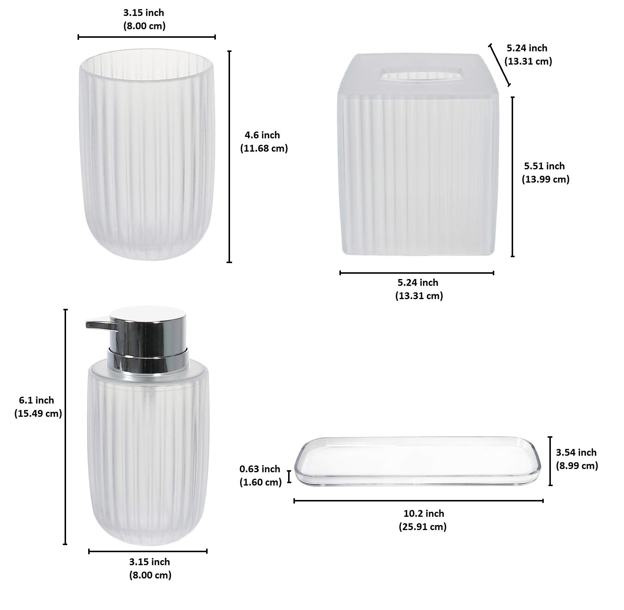 The Shirah Collection – Elegant Modern Bathroom Décor Accessories Set of 4