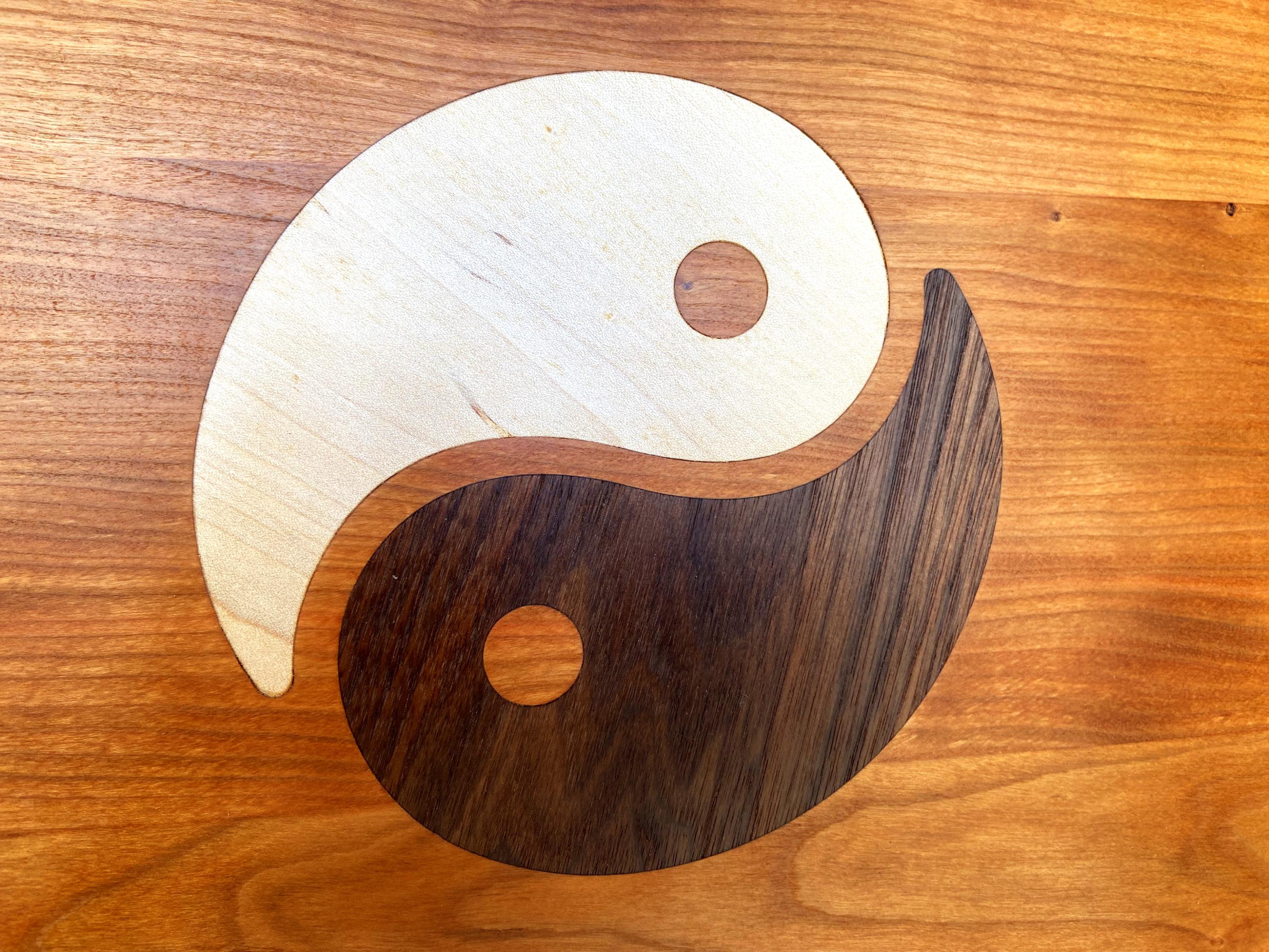 Cherry Charcuterie Board - Yin Yang Maple & Peruvian Walnut Inlay