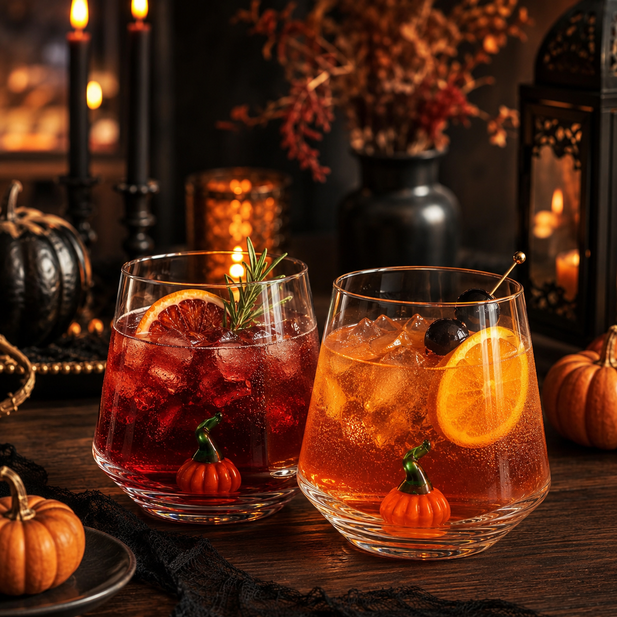 Khen Pumpkin Glass Set Fall Drinkware Decorative - 12oz Clear