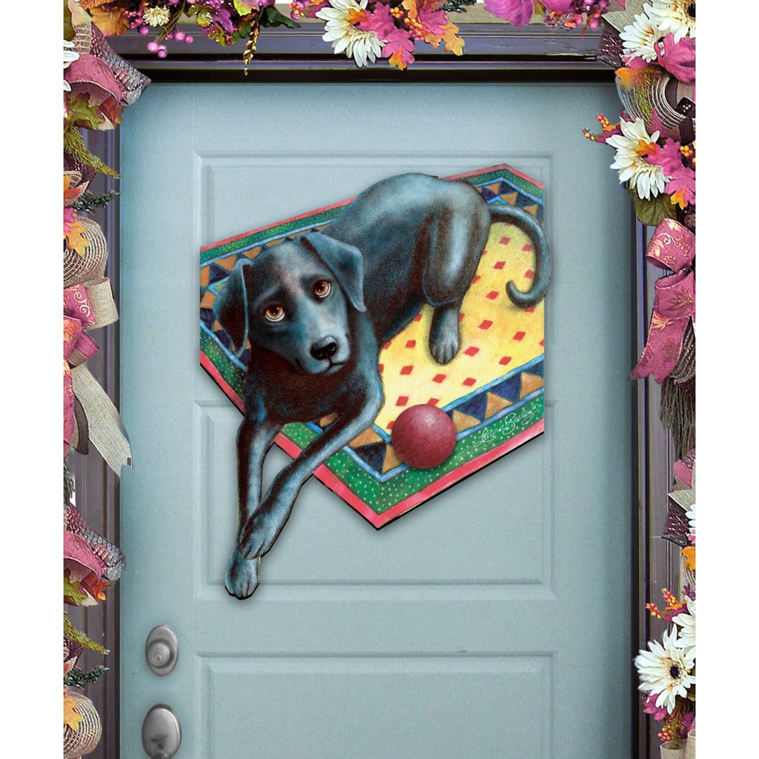 Ready When You Are Holiday Door Decor by Laura Seeley - Pets Dog and Cats Decor - 8511017H