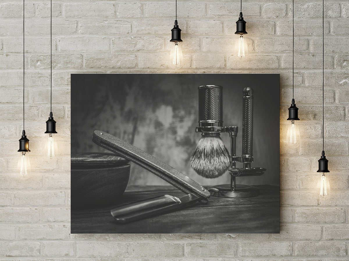 Barber Shop Decor B&W Canvas Wall Art, Barber Shop Decorating, Barber Decor