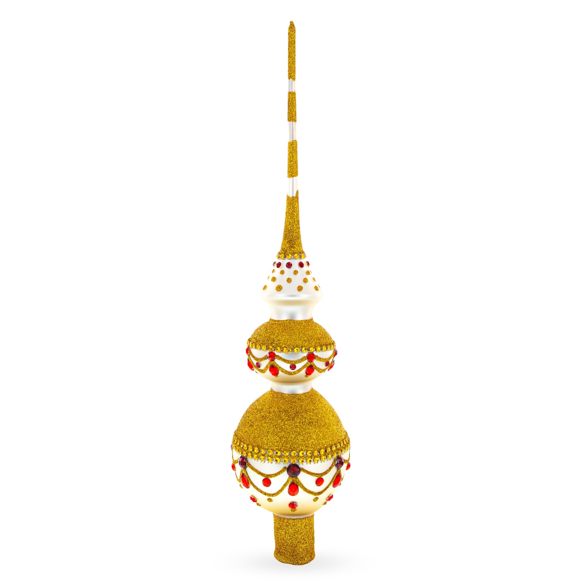 Double Ball Glass Christmas Tree Topper