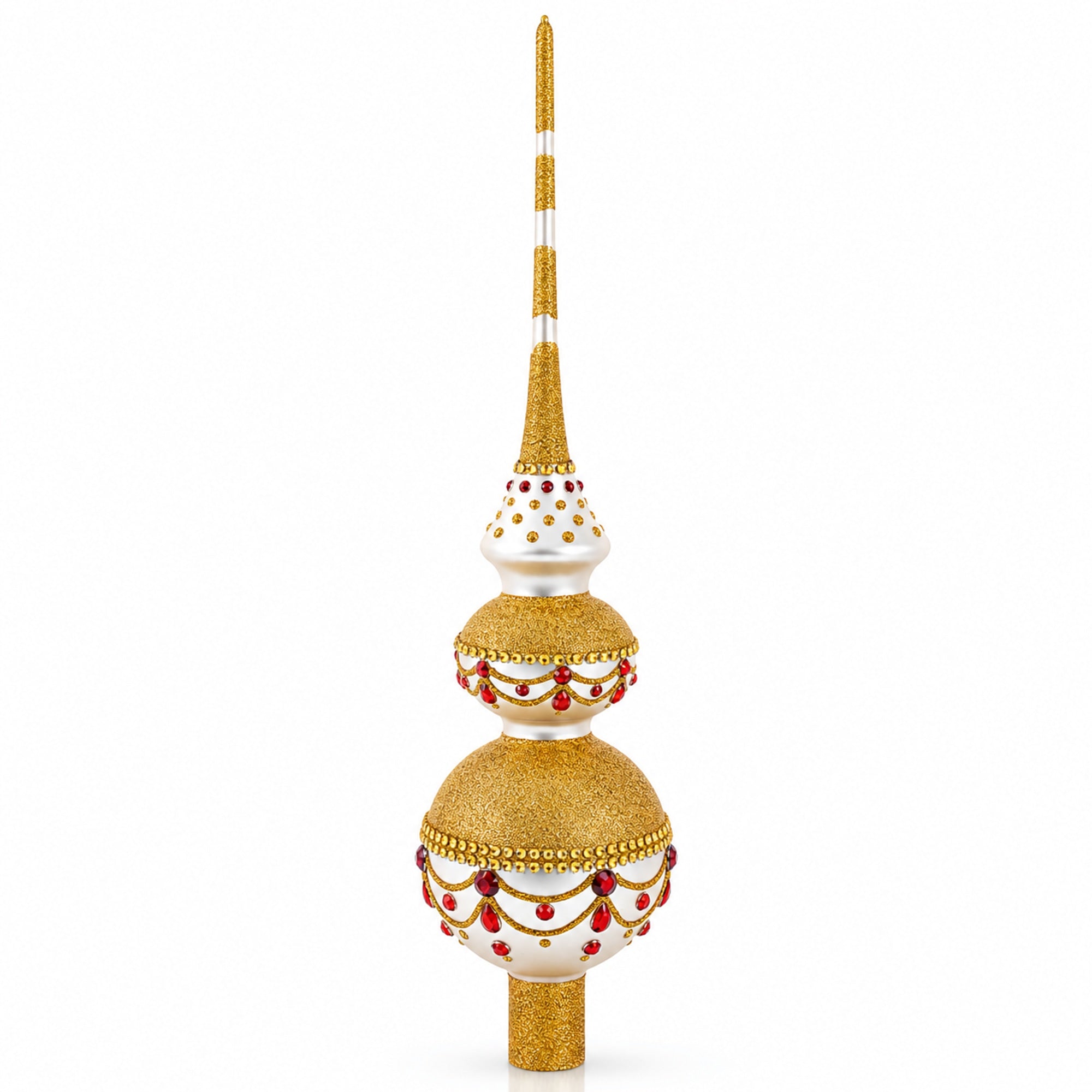 Double Ball Glass Christmas Tree Topper