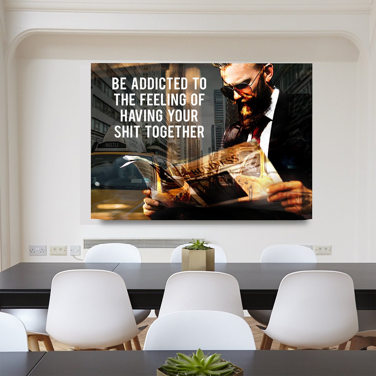 Be Addicted To The Feeling Of Your Shit Together Canvas Wall Art, Motivational Art