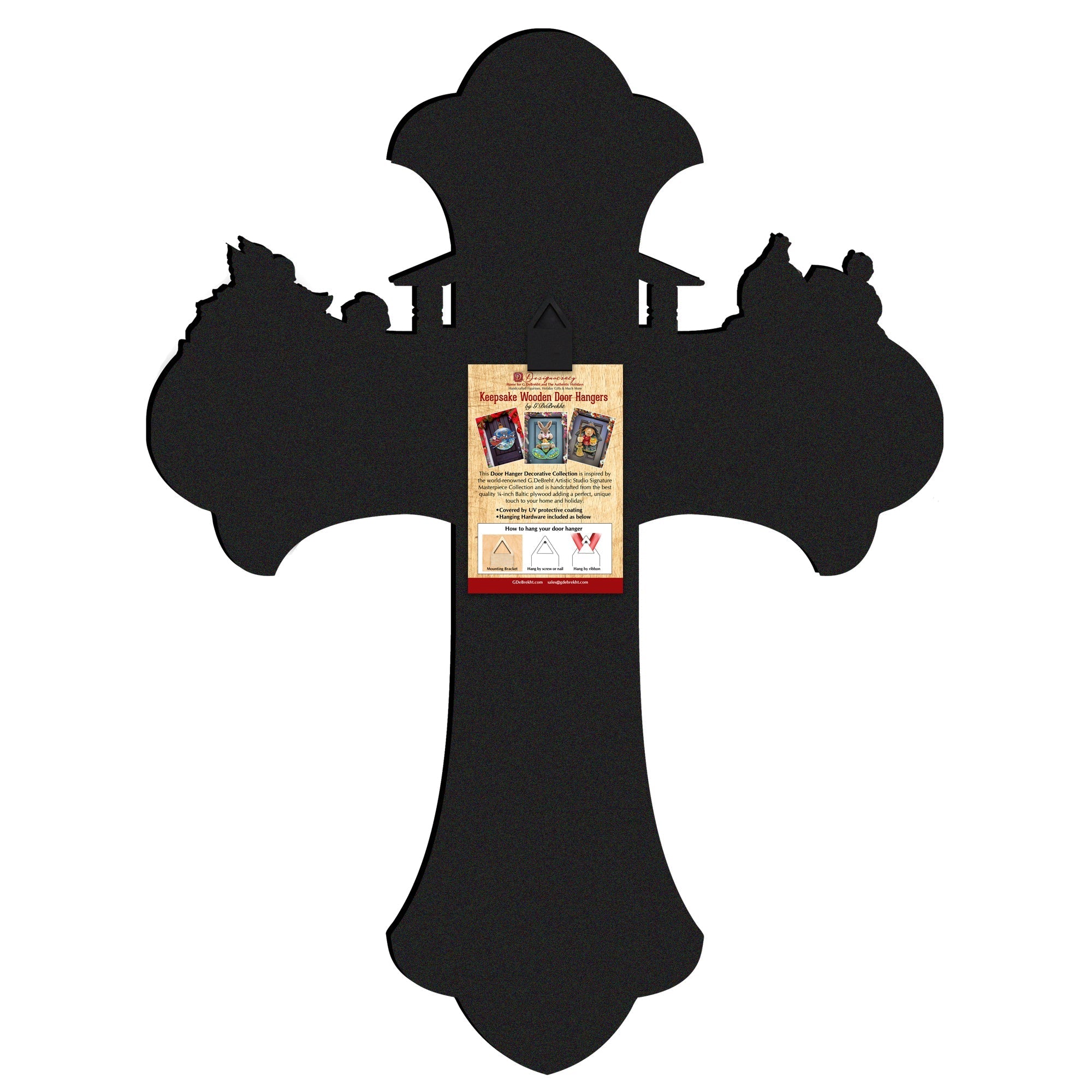 Personalized Garden Serenity Cross Holiday Door Decor by G. Debrekht - Easter Spring Decor - 8688168-2HC