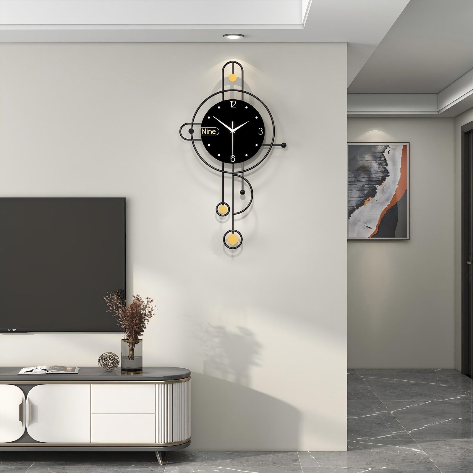 Modern Iron Wall Clock Metal Decorative Home Decor