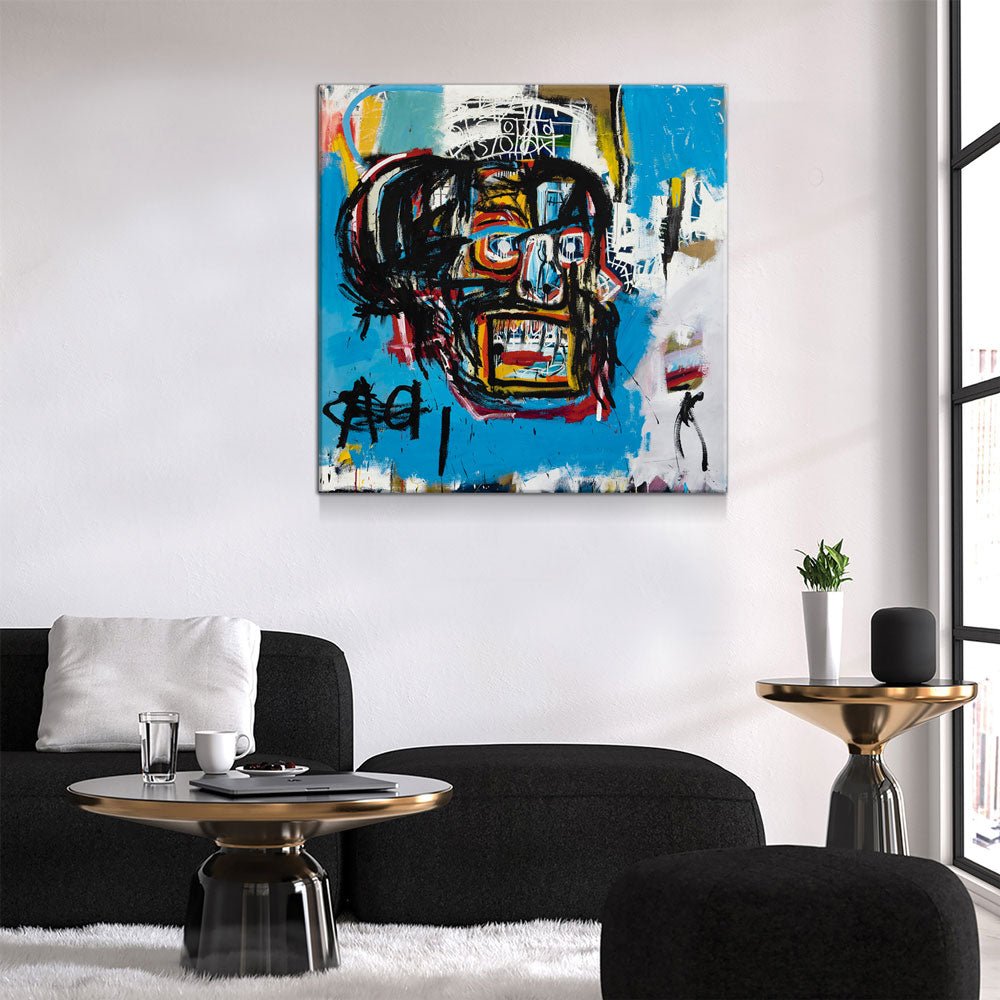 Blue Head Canvas Wall Art, Abstract Art, Modern Wall Art, Neo Expressionism