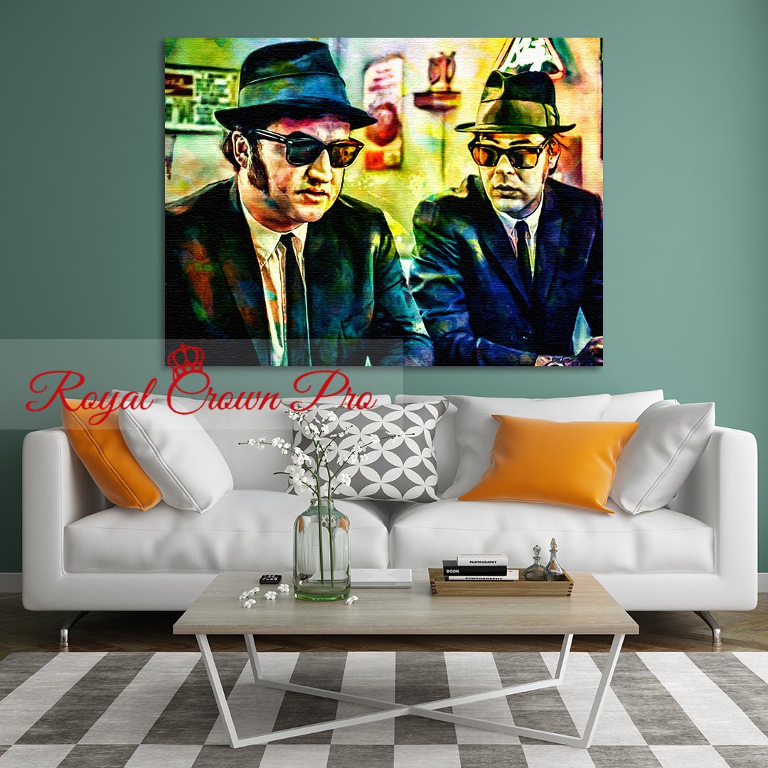 Blues Brothers Canvas Wall Art, Abstract Blues Brothers