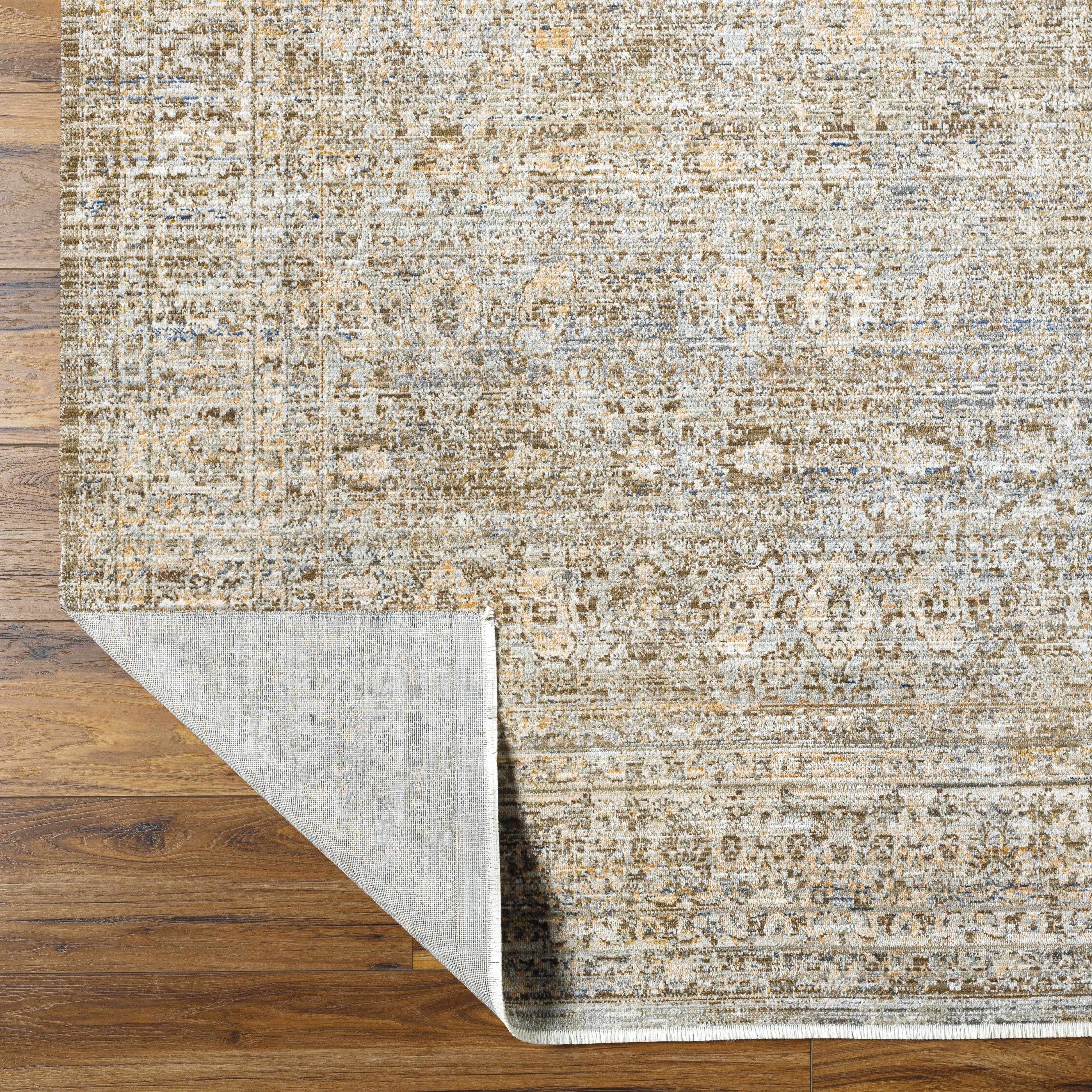 Margaret Damask Sage & Gray Washable 7ft Runner Rug - Livabliss x Becki Owens