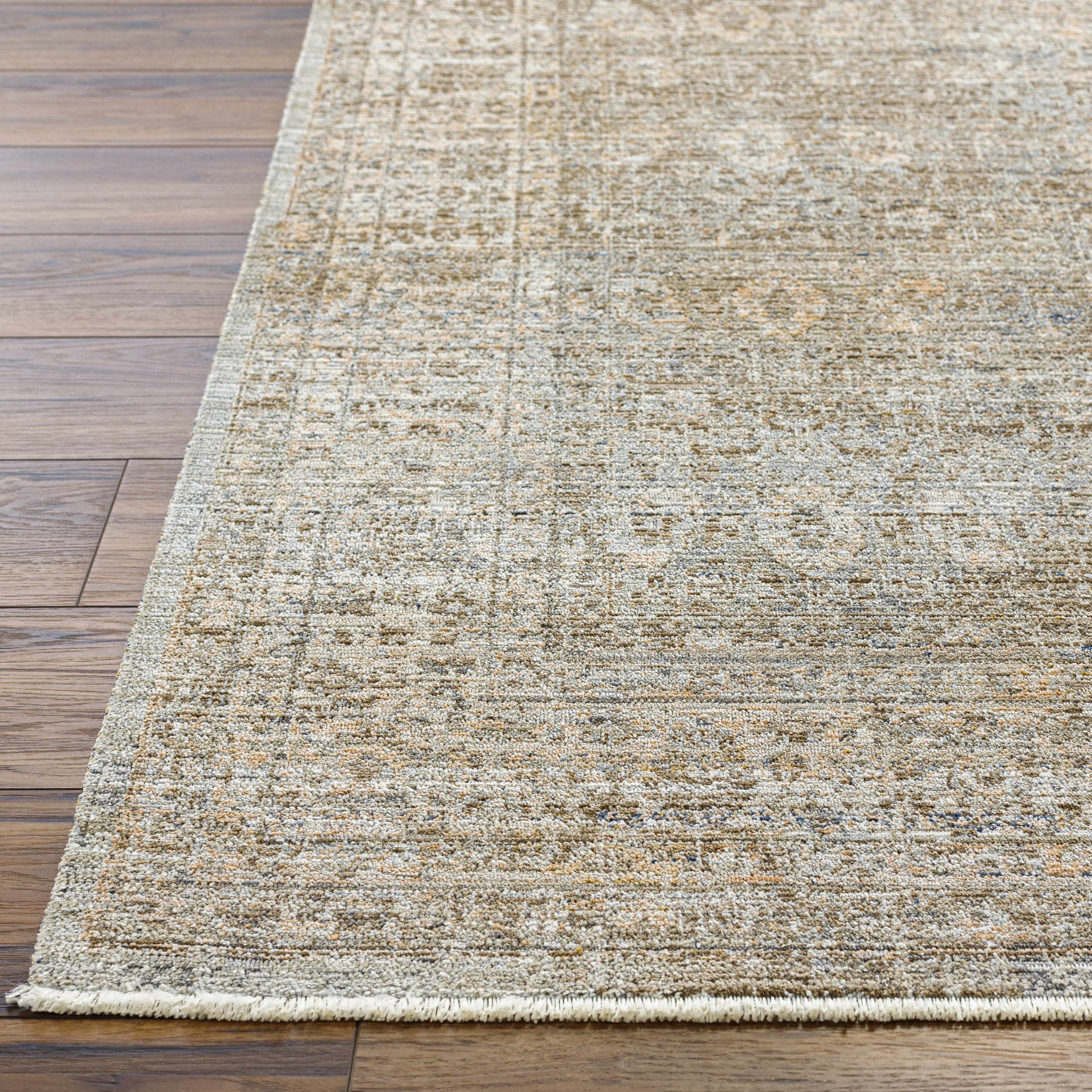 Margaret Damask Sage & Gray Washable 7ft Runner Rug - Livabliss x Becki Owens