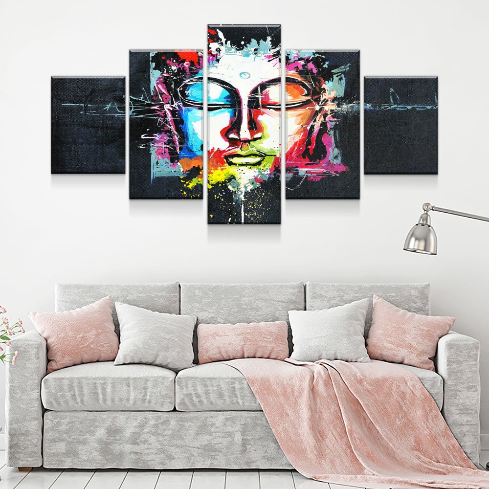 Buddha Mind Abstract 5-Piece Wall Art Canvas