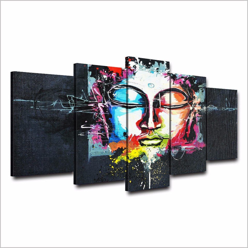 Buddha Mind Abstract 5-Piece Wall Art Canvas