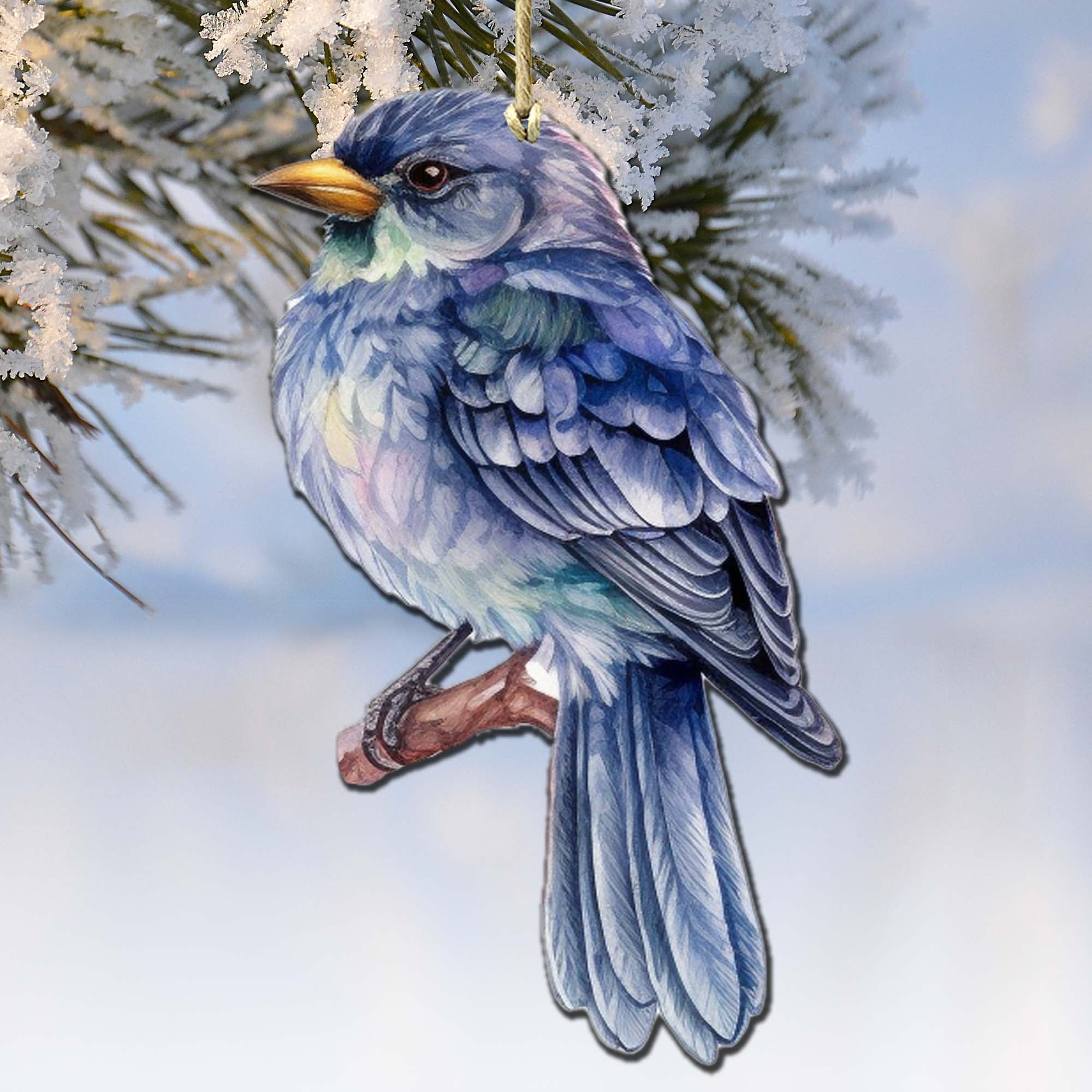 Alaskan Bluebird Wooden Ornaments by G.Debrekht - Wildlife Holiday Decor - 8710005-2